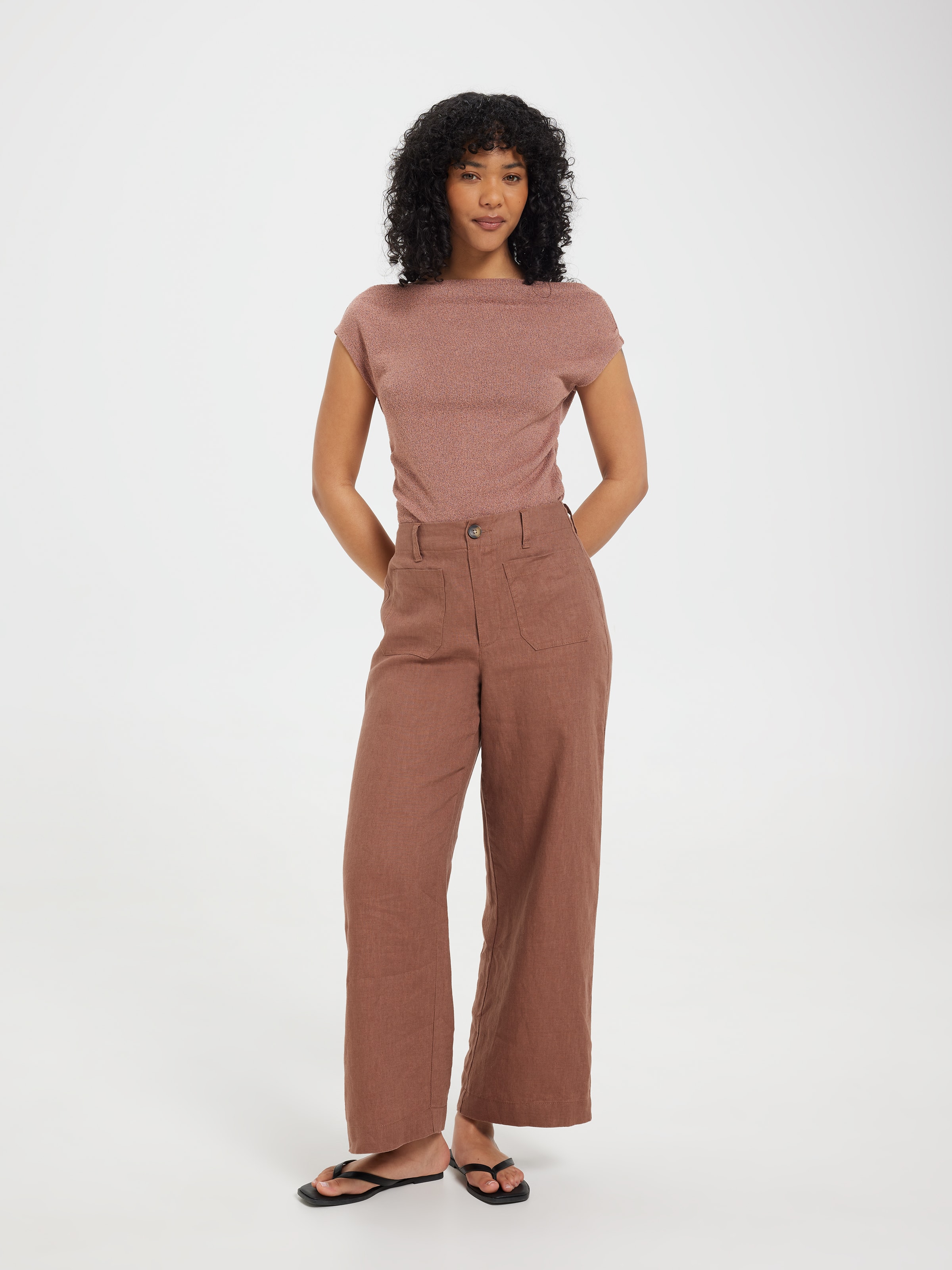 Jackie Cowl Neck Short Sleeve Top