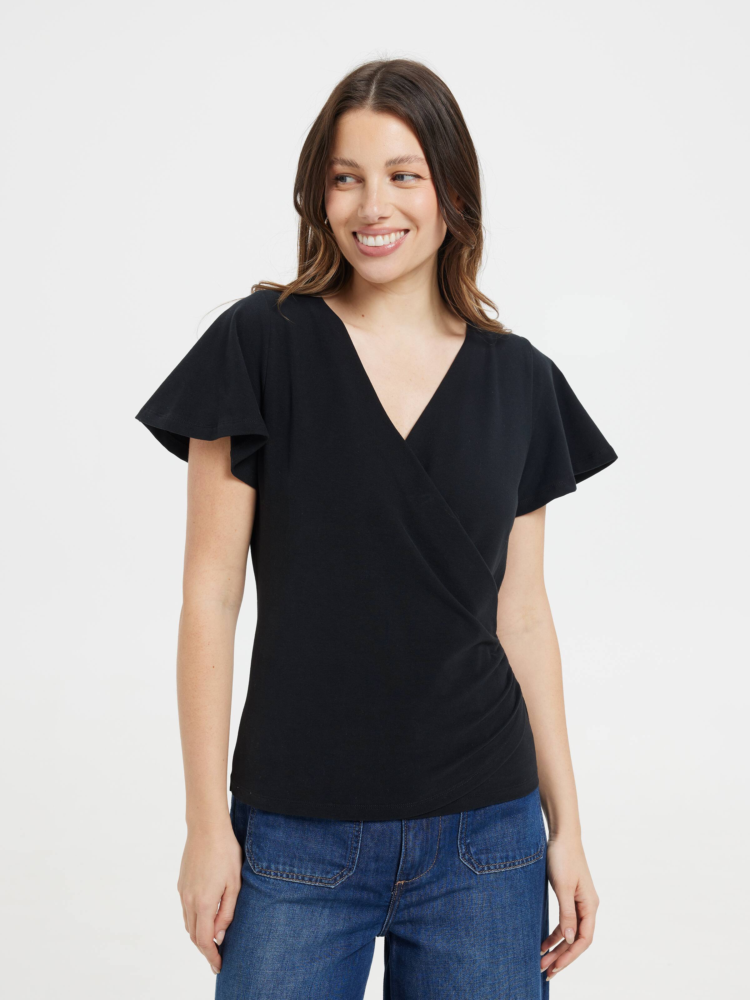 Quincy Short Sleeve Wrap Top