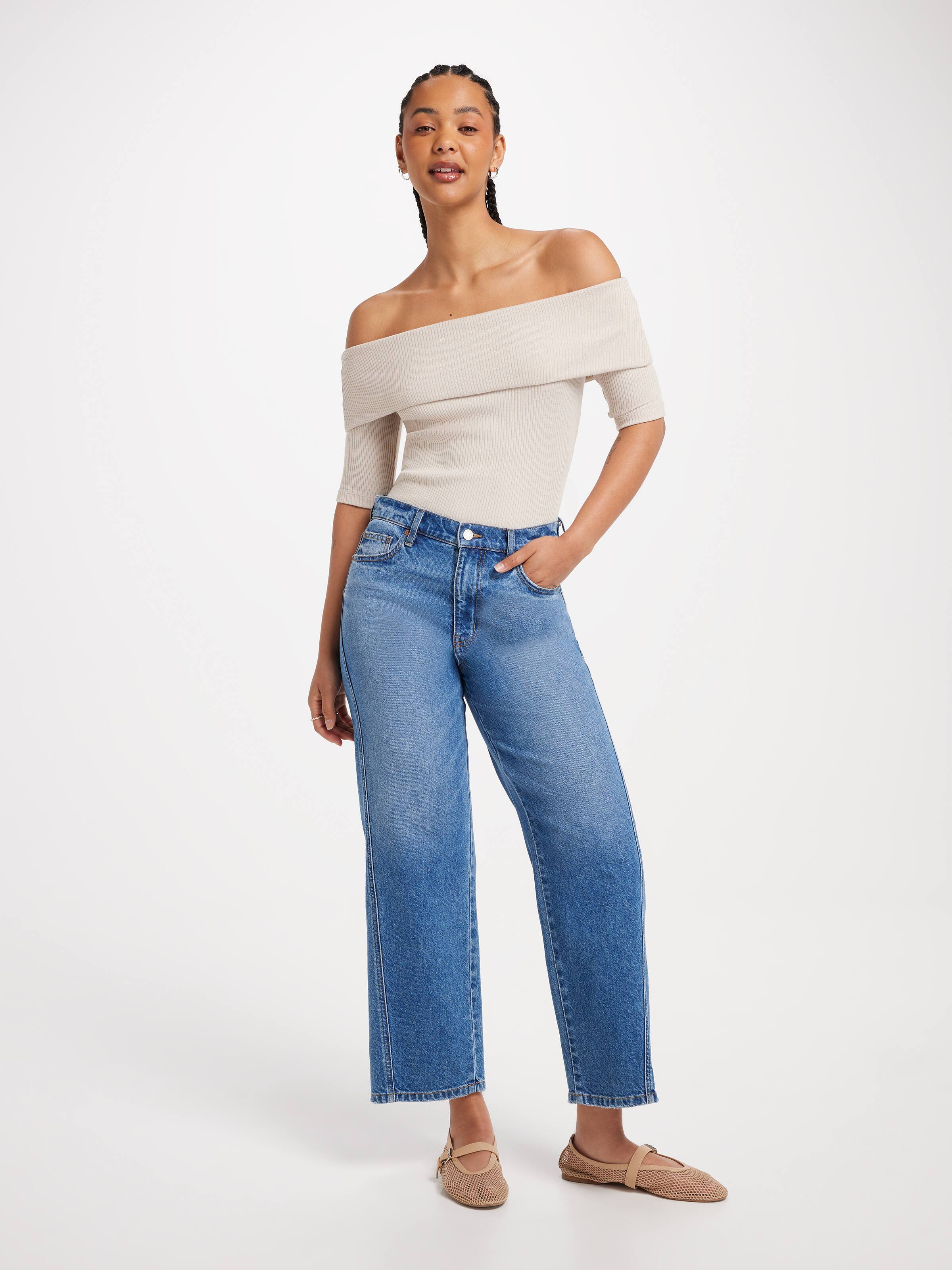 Mila Roll Over Offshoulder Top