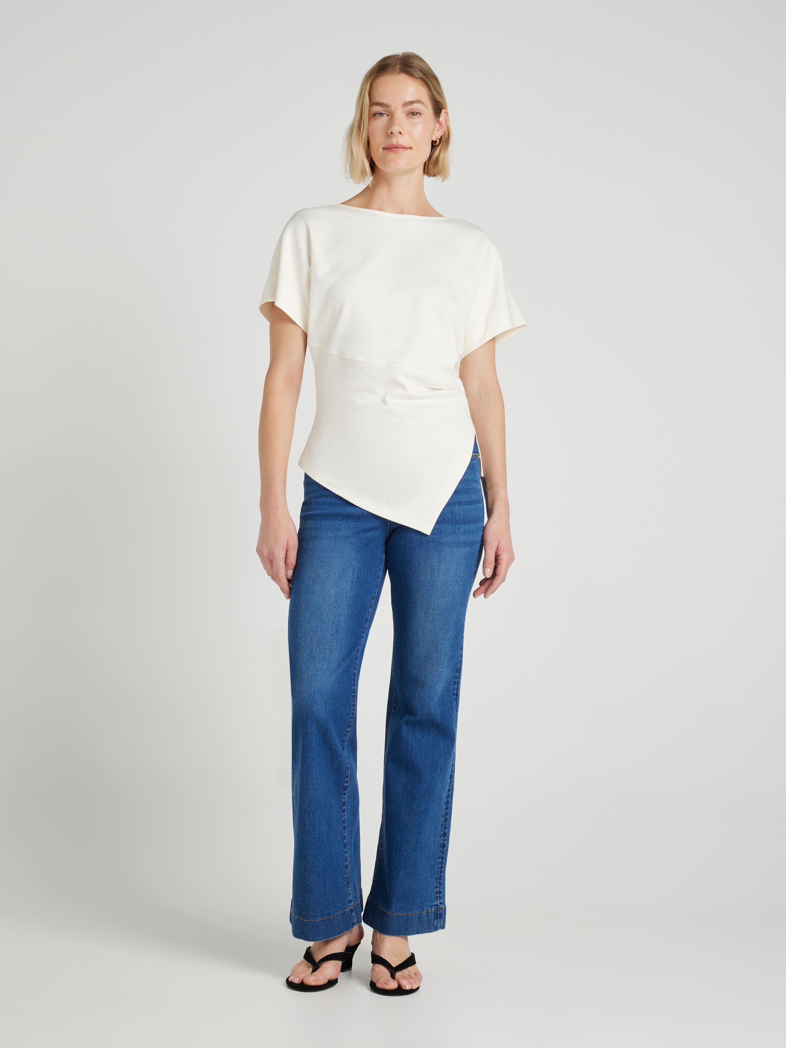 Freya Asymmetrical Side Gathered Top