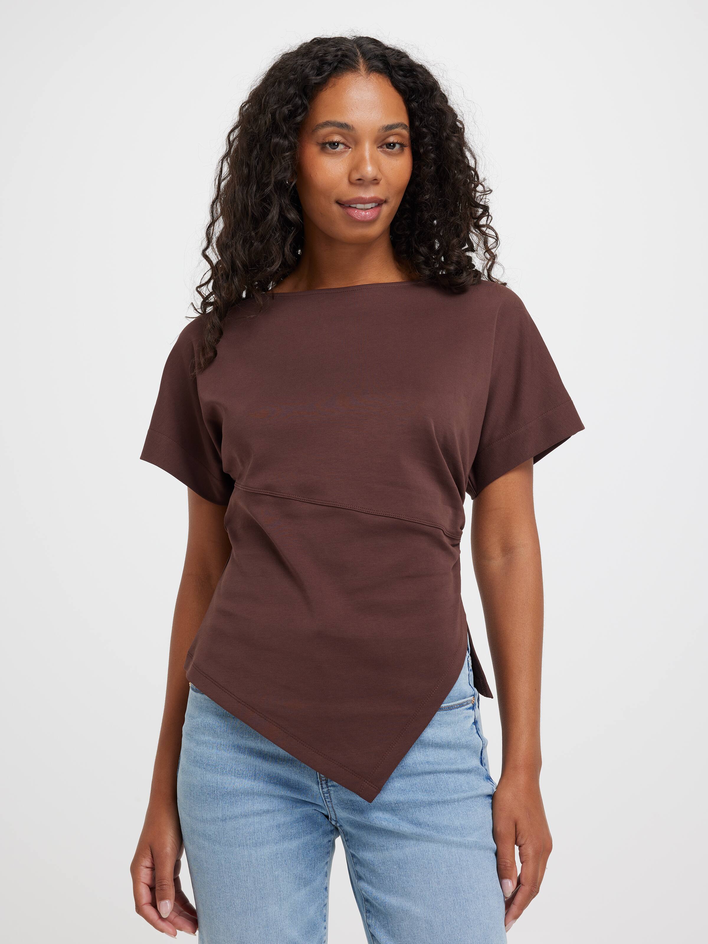 Freya Asymmetrical Side Gathered Top