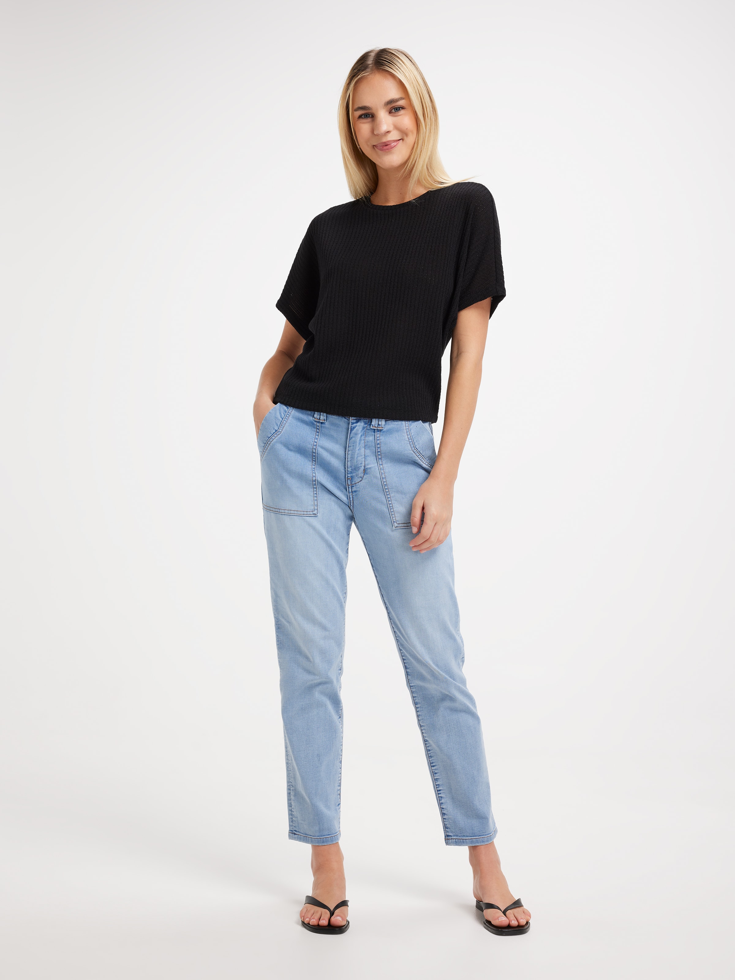 Harper Batwing Textured Tee