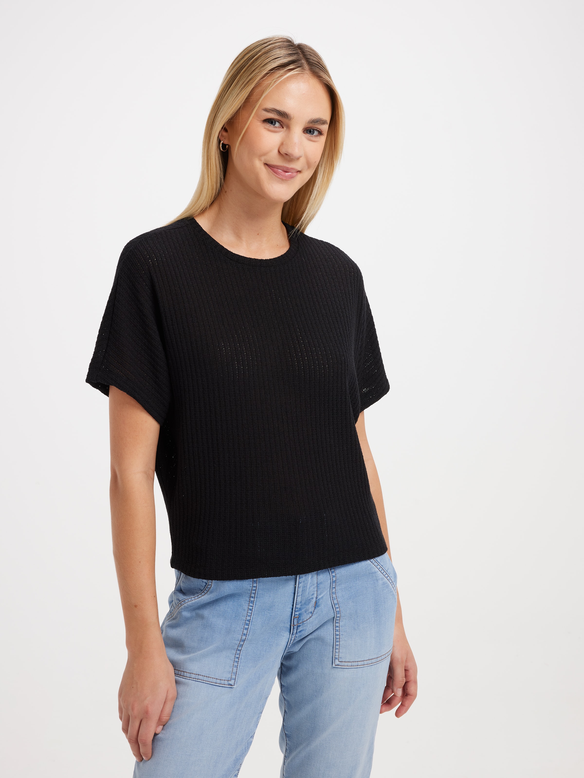 Harper Batwing Textured Tee