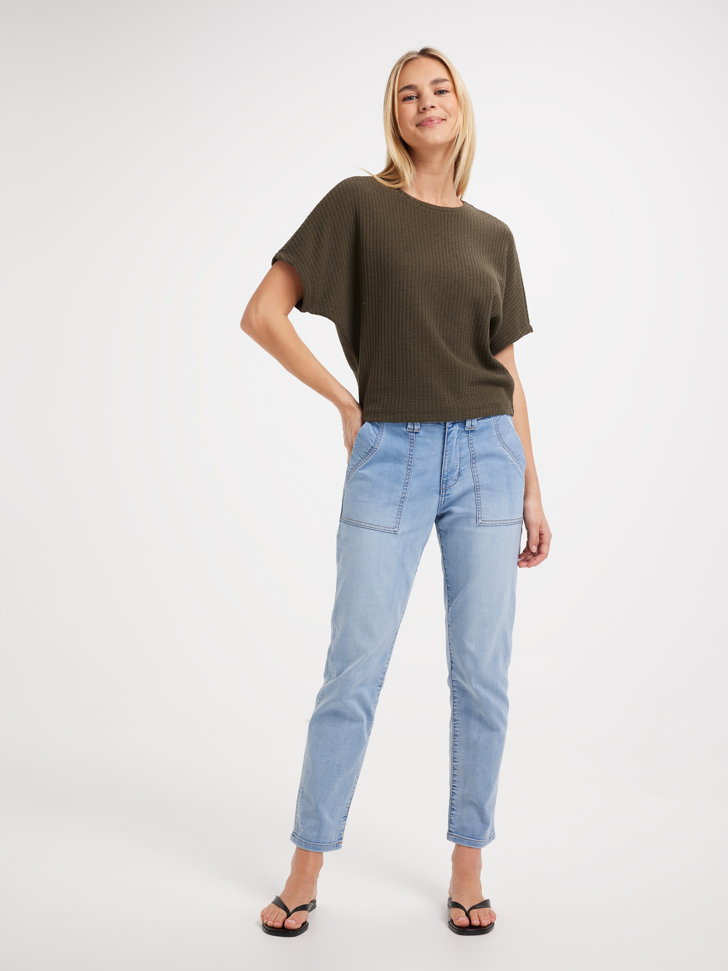 Harper Batwing Textured Tee