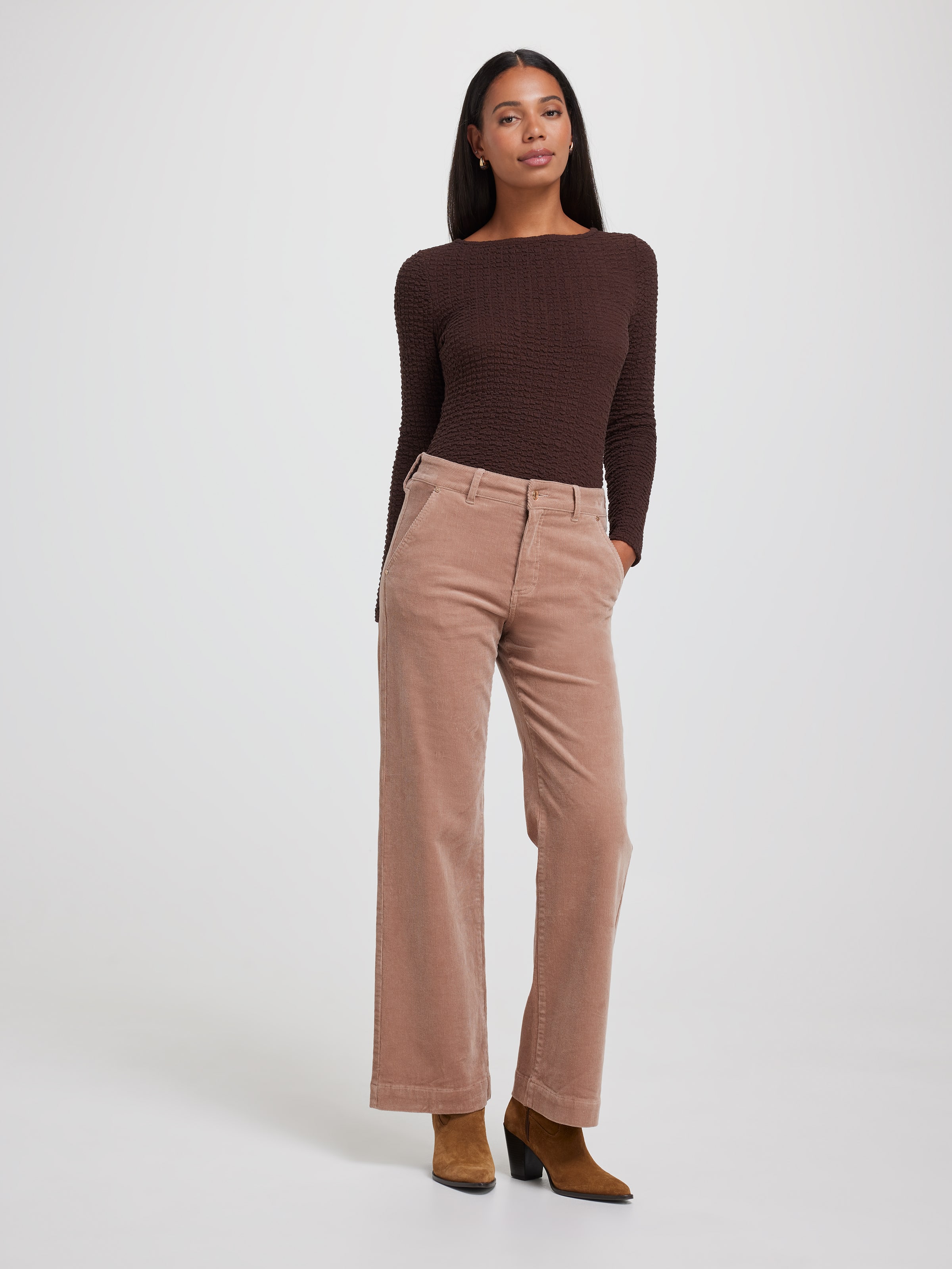 Portia Textured Boat Neck Top