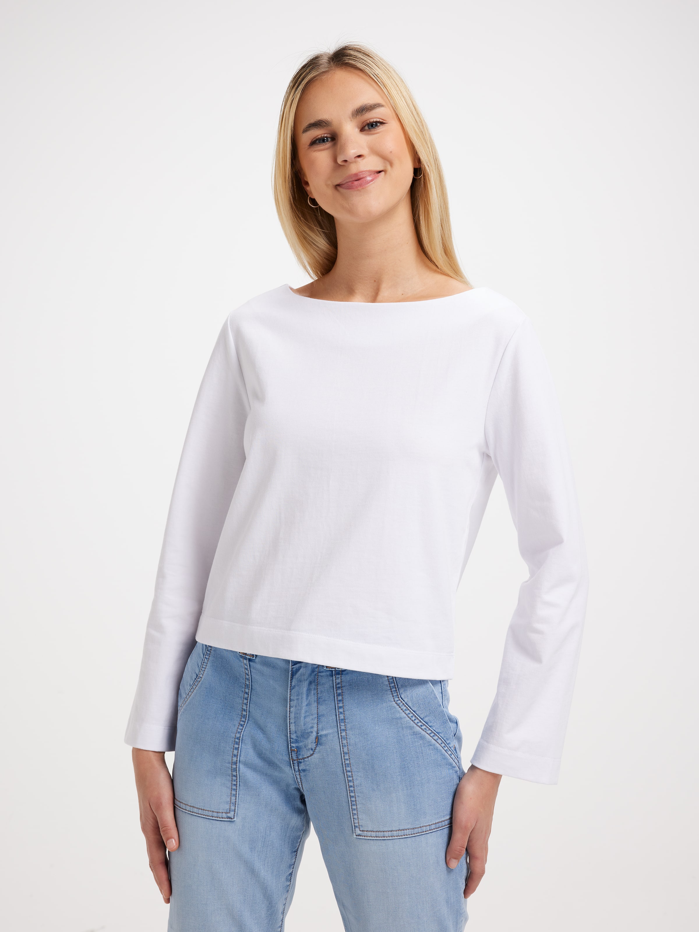 Signature Boat Neck Long Sleeve Tee