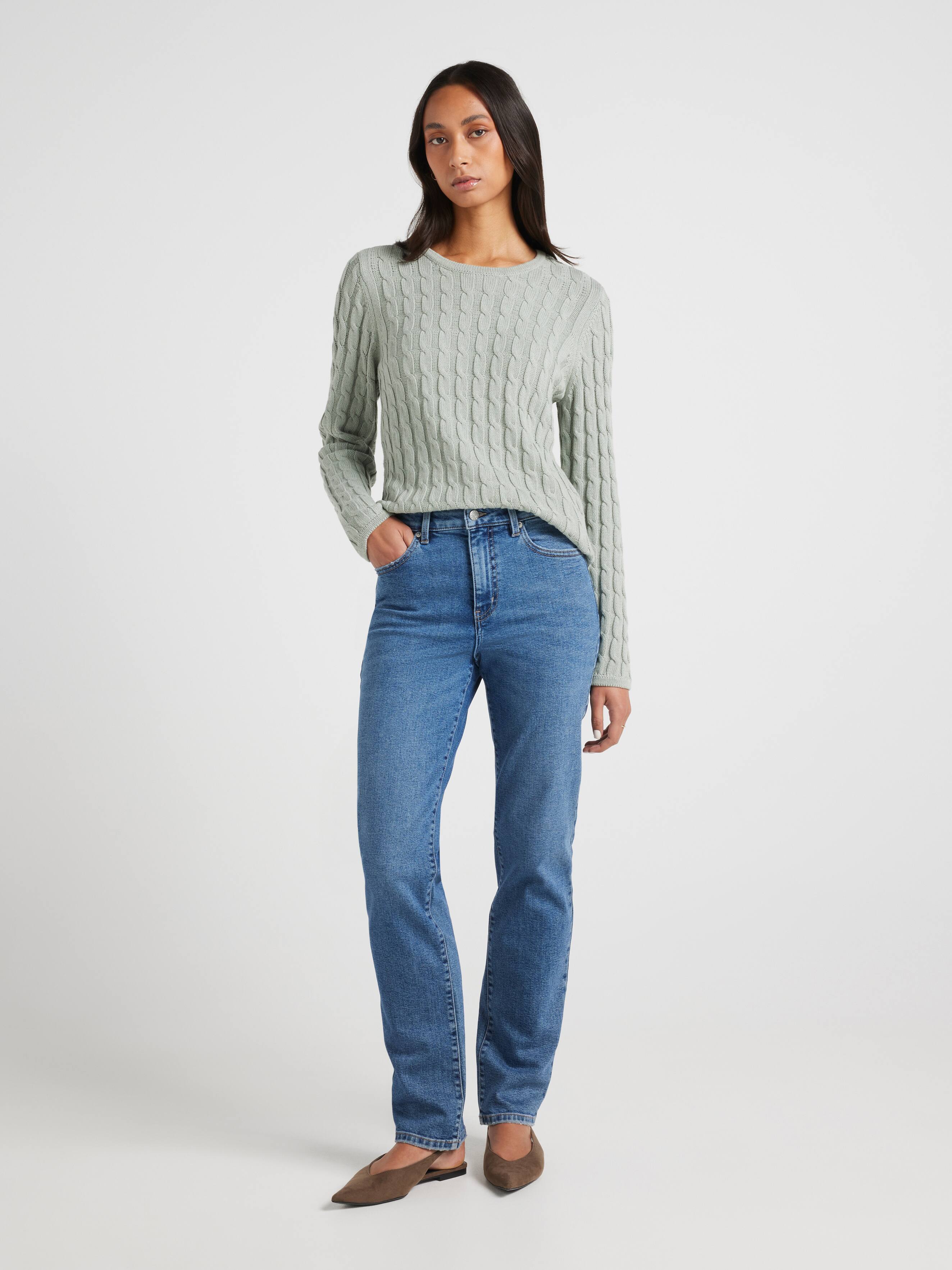 Amelia Scoop Cable Pullover