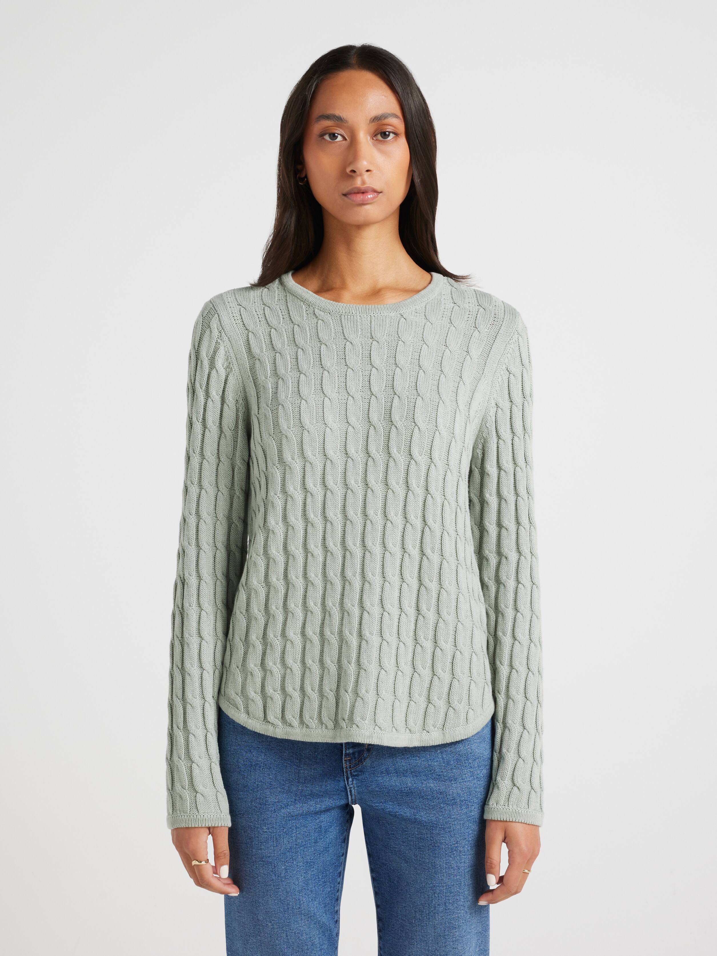 Amelia Scoop Cable Pullover