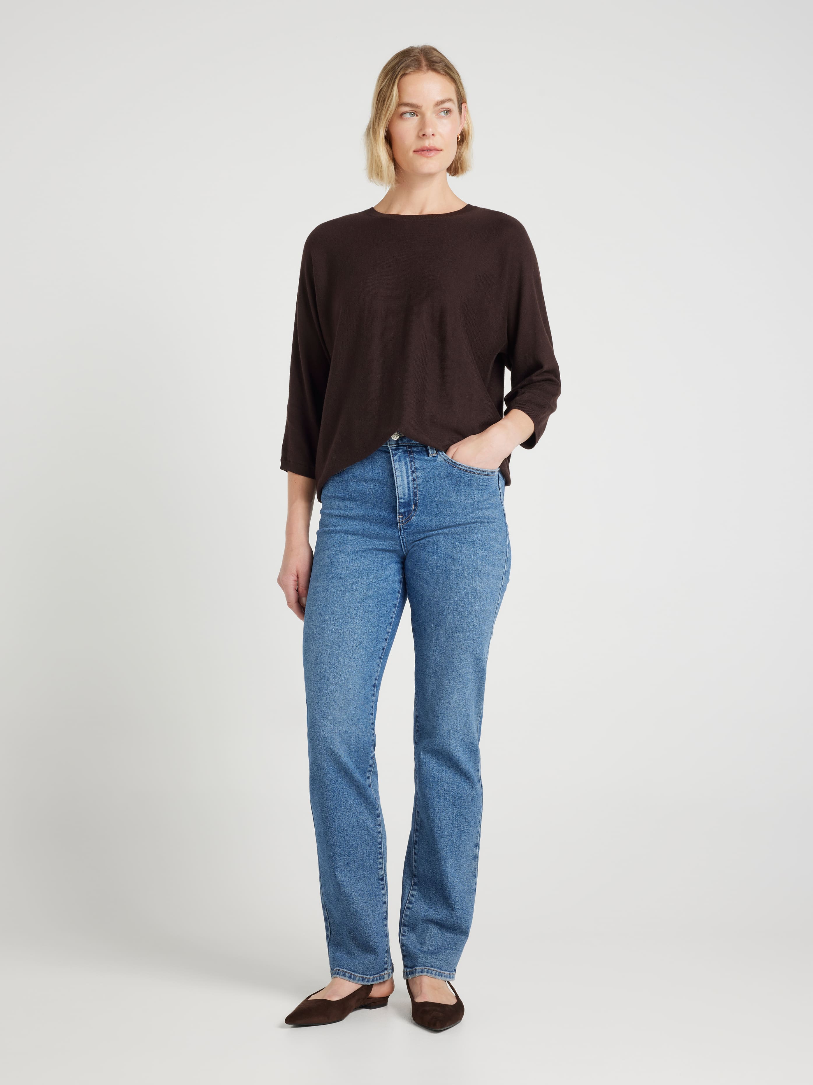 Most Popular Just Jeans Joselyn 3/4 Sleeve Crew Pullover