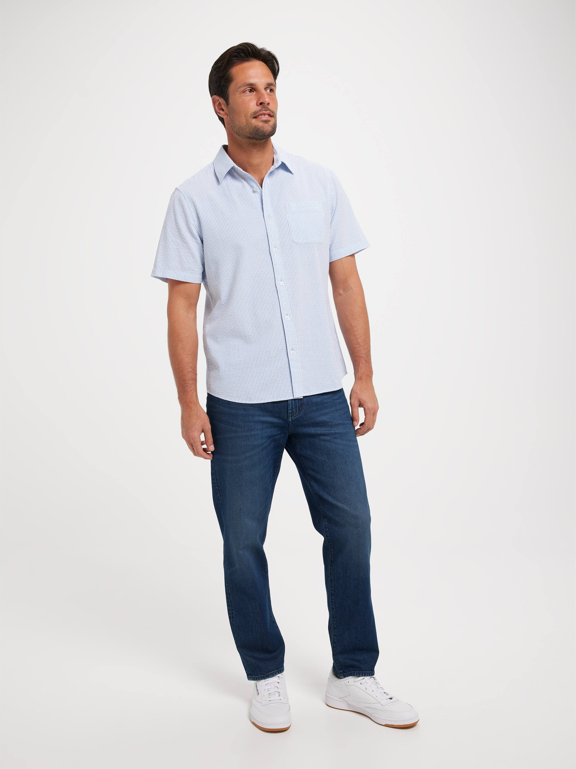 Short Sleeve Seersucker Stripe