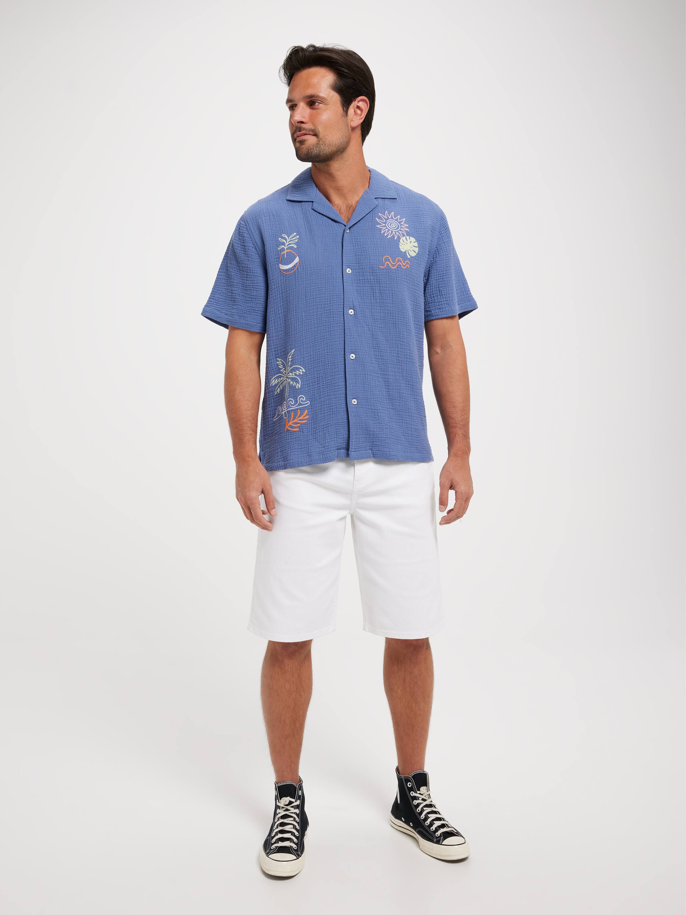 Short Sleeve Resort Embroidered Shirt