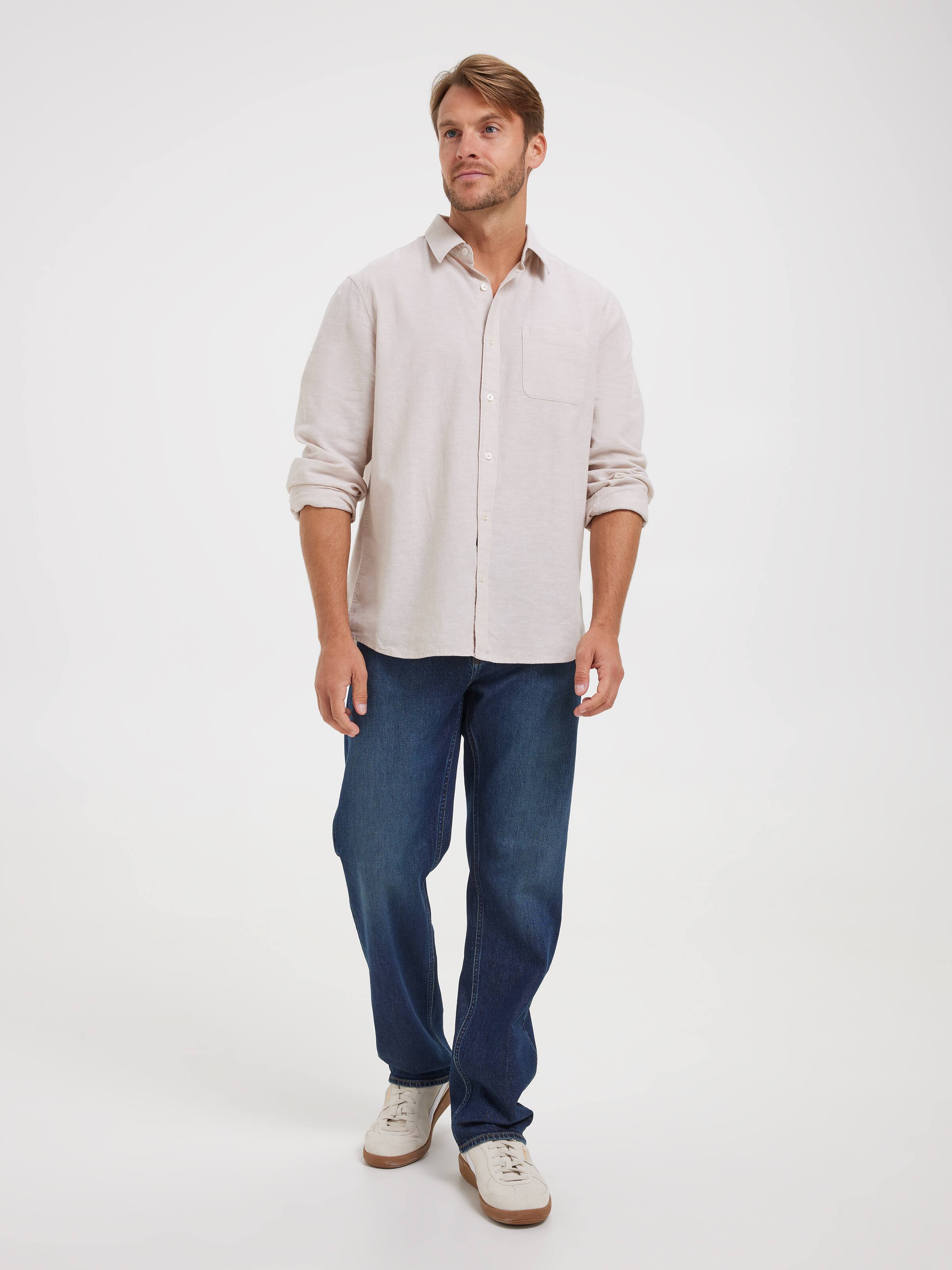 Short Sleeve Linen Blend Shirt
