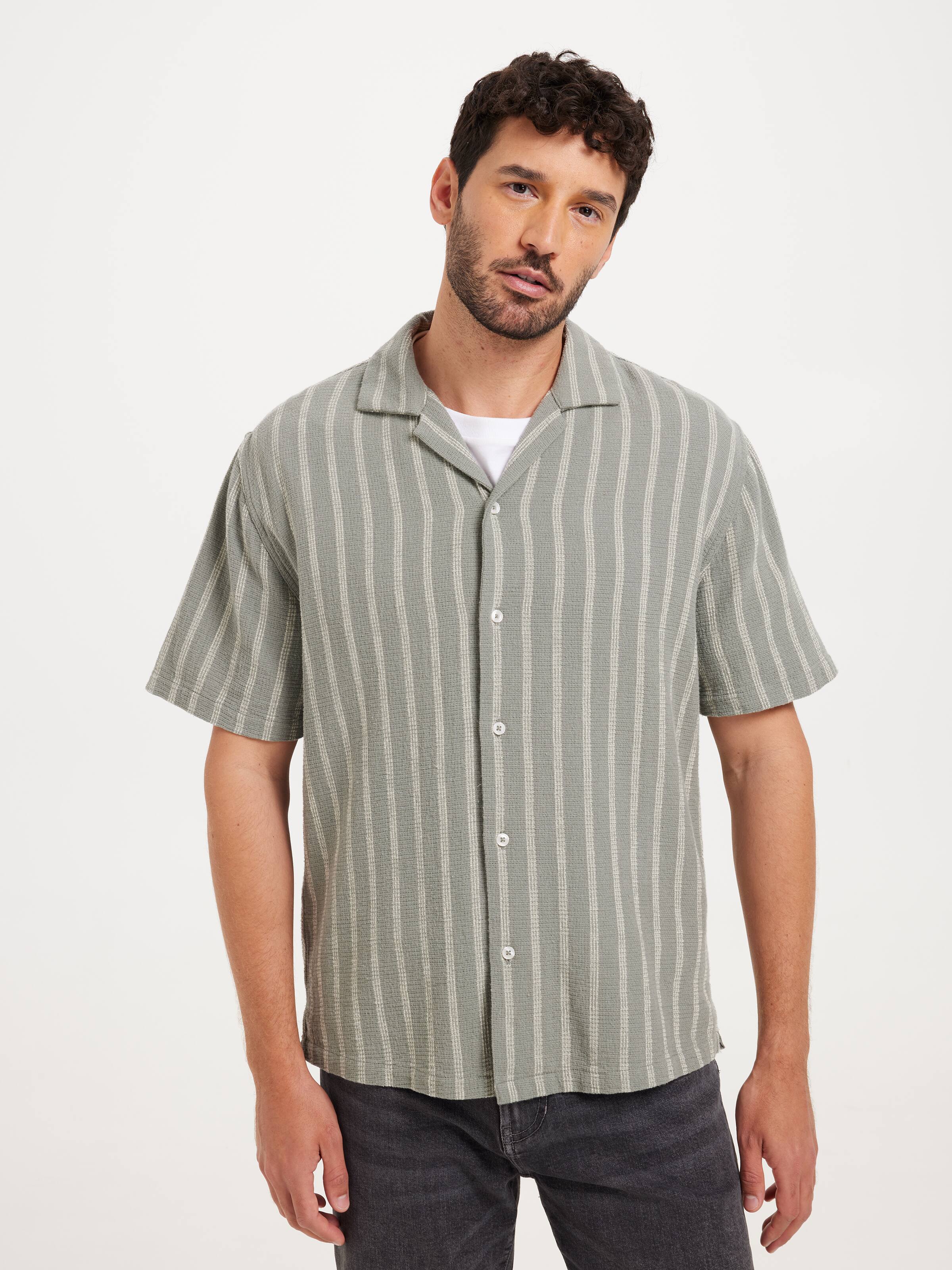 Short Sleeve Relaxed Textured Shirt