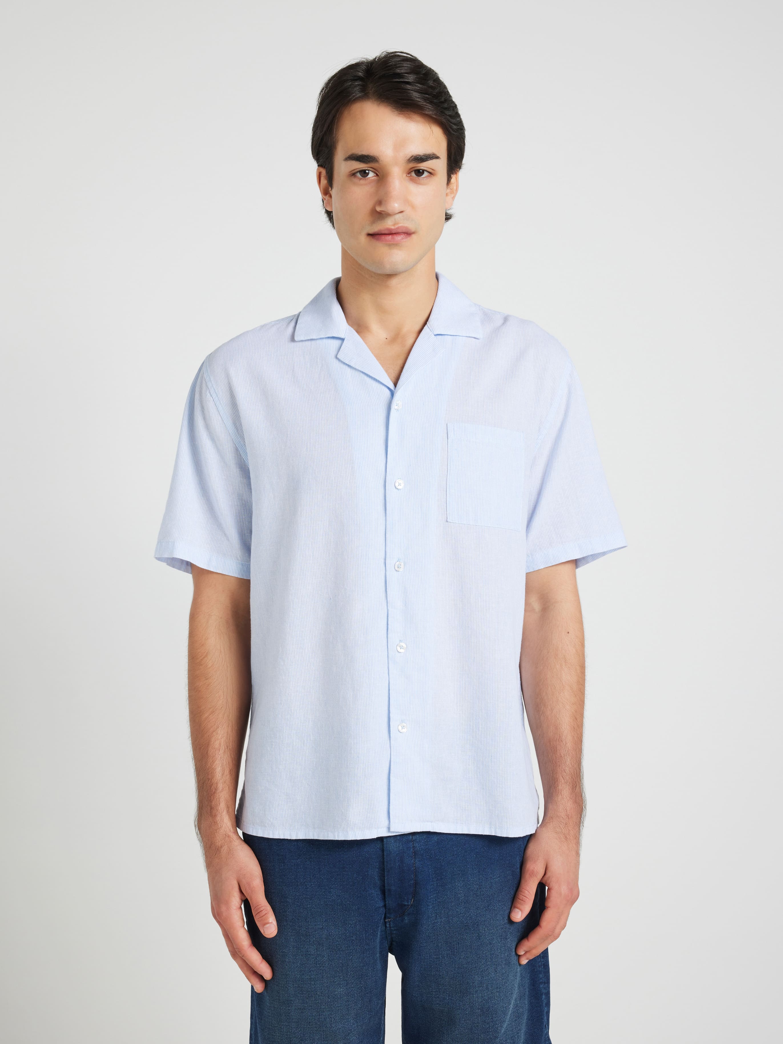 Linen Blend Stripe Shirt