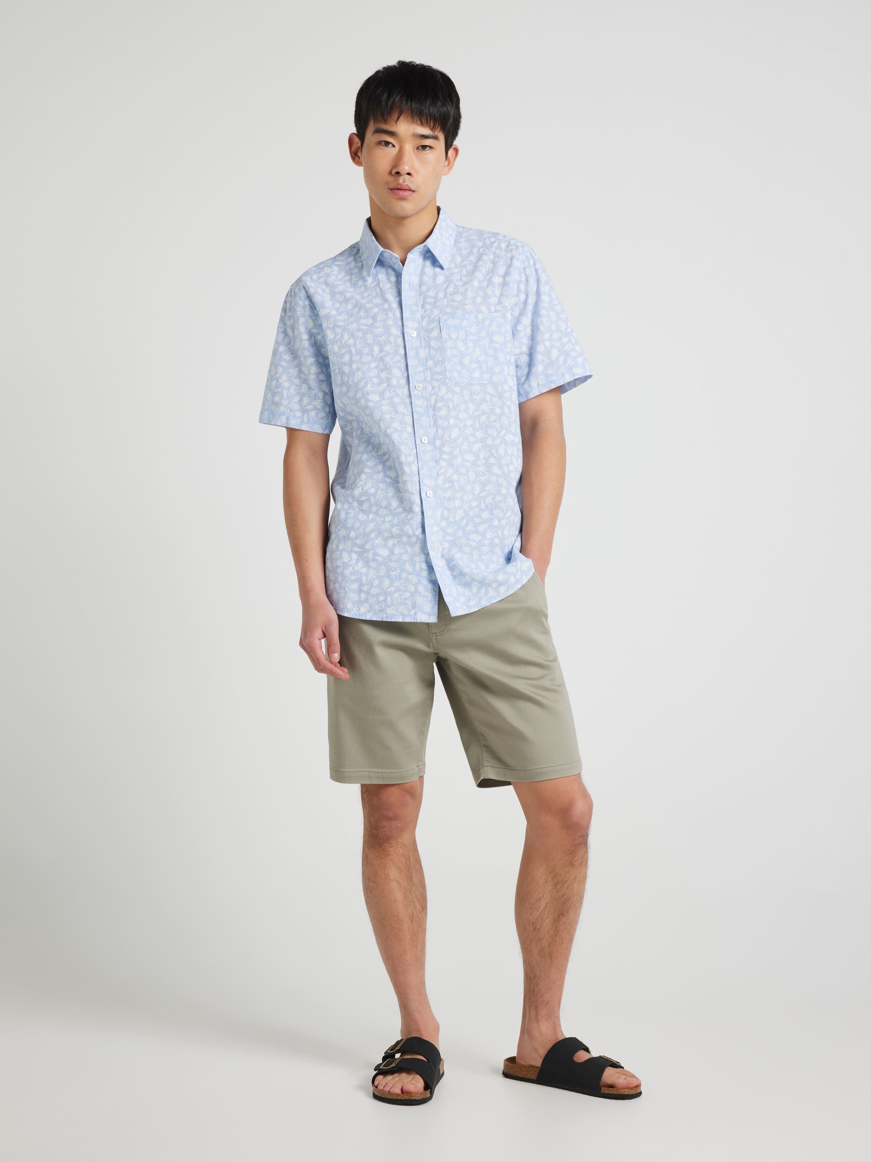 Linen Blend Print Shirt
