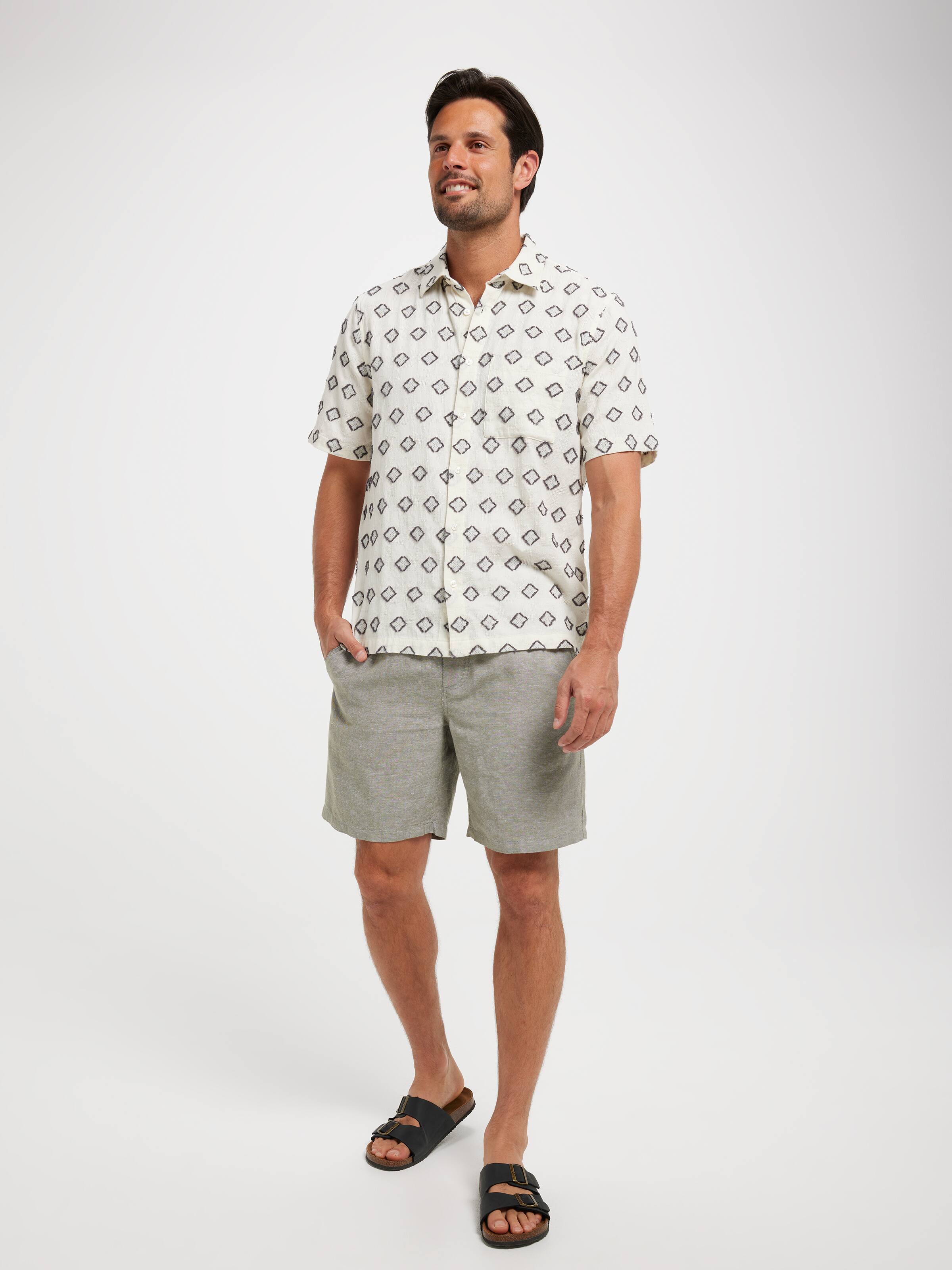 Short Sleeve Diamond Dobby Shirt