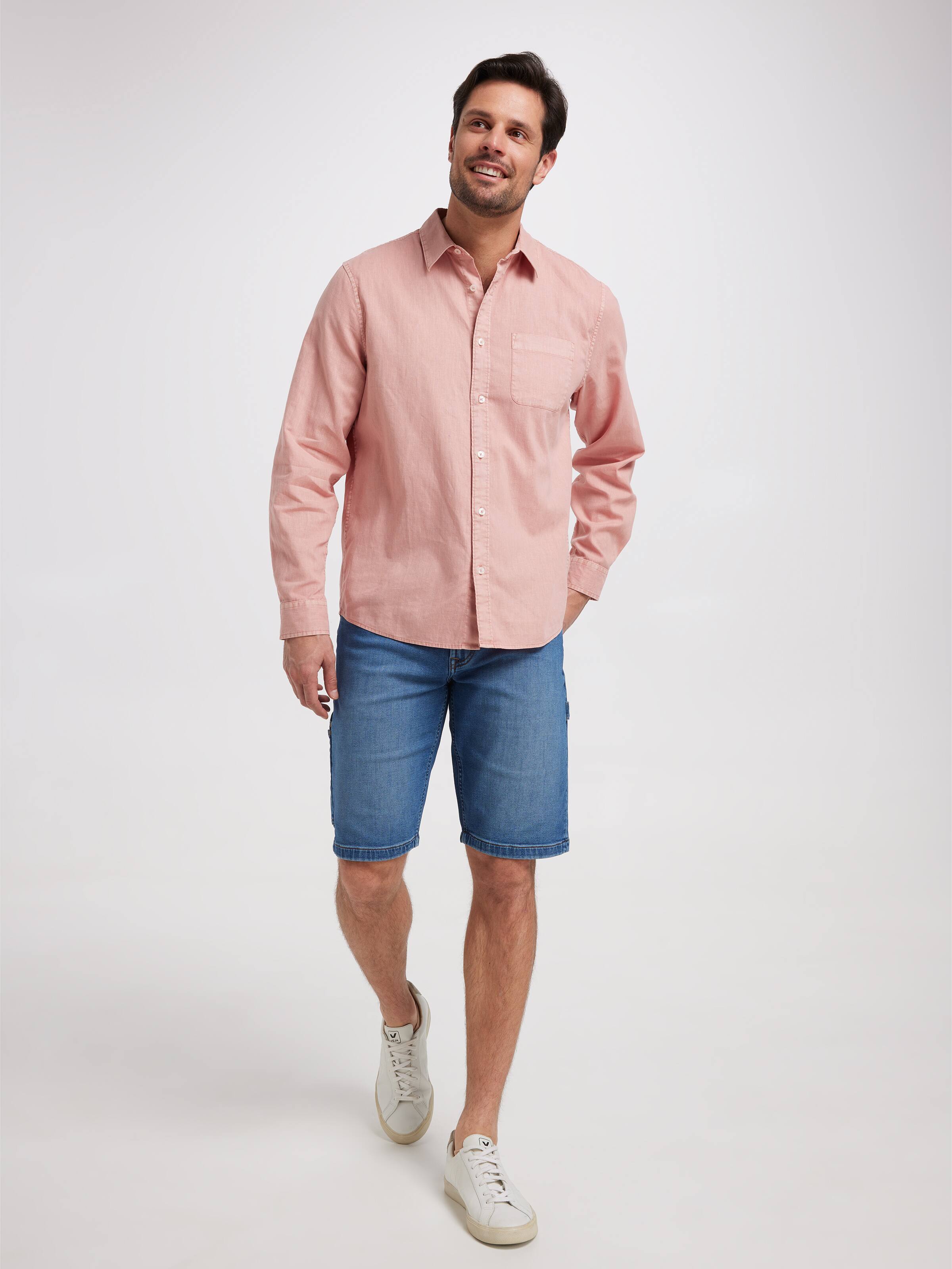 Long Sleeve Linen Blend Cd Shirt