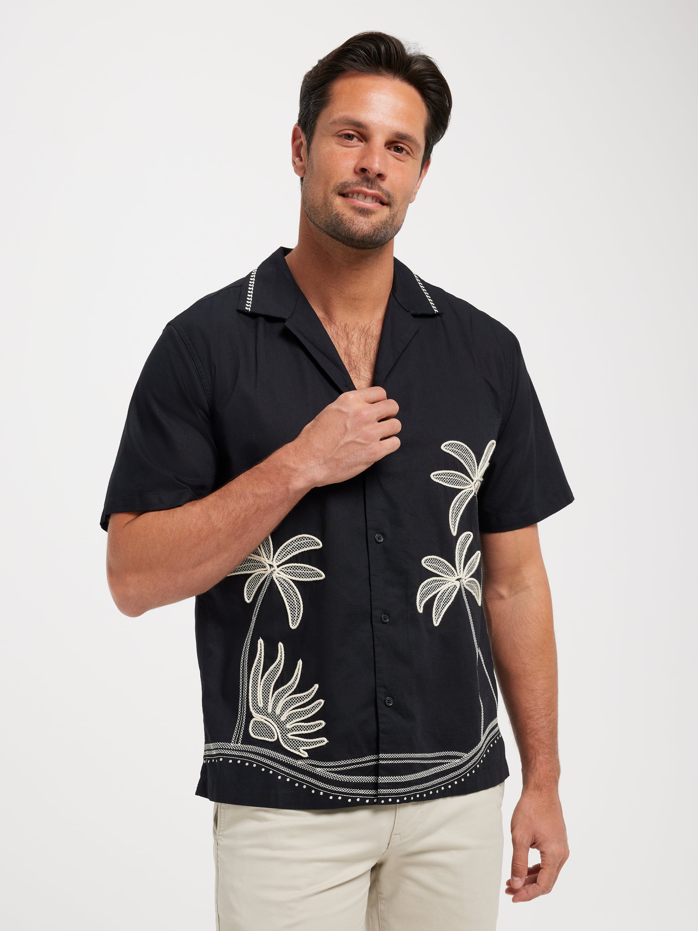 Short Sleeve Placement Print Shirt