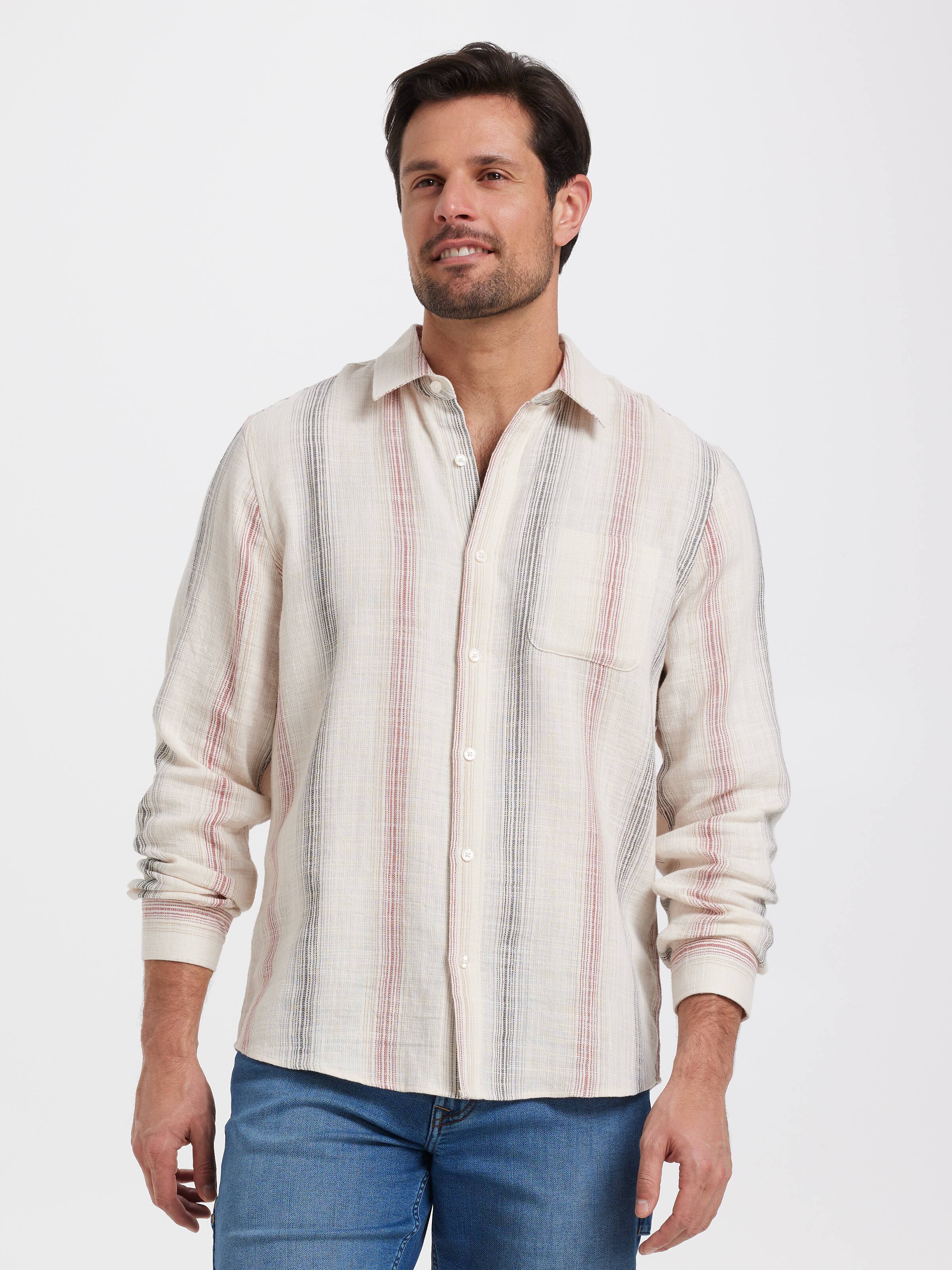 Long Sleeve Cotton Ombre Stripe