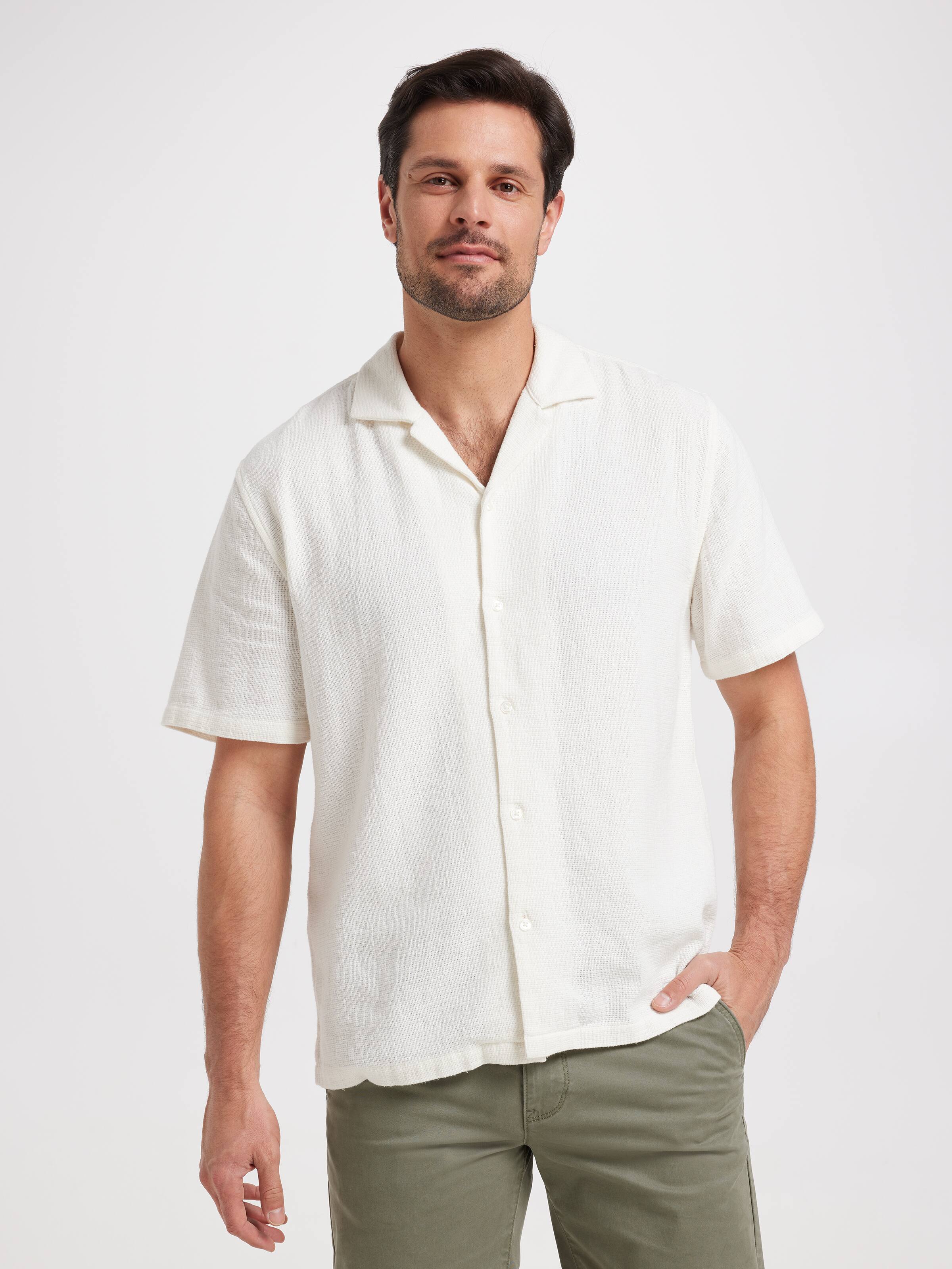 Short Sleeve Relaxed Textured Shirt