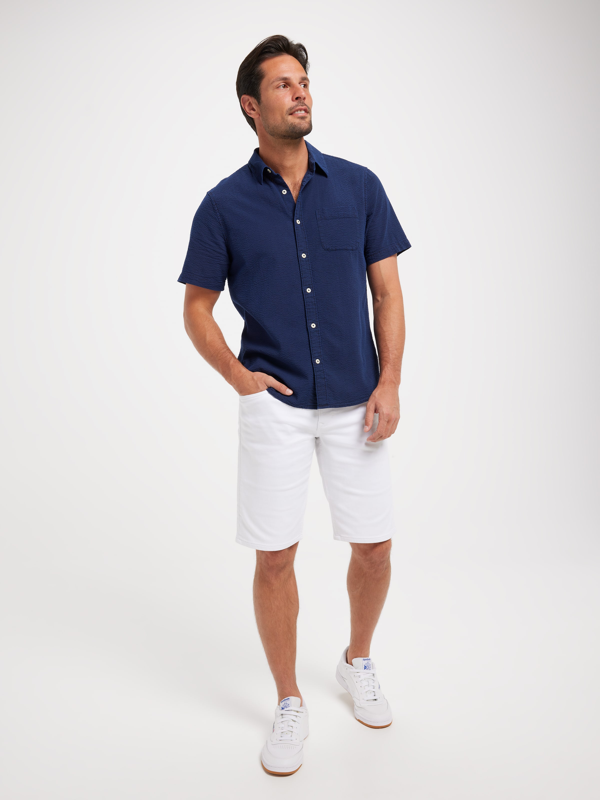 Short Sleeve Seersucker Stripe