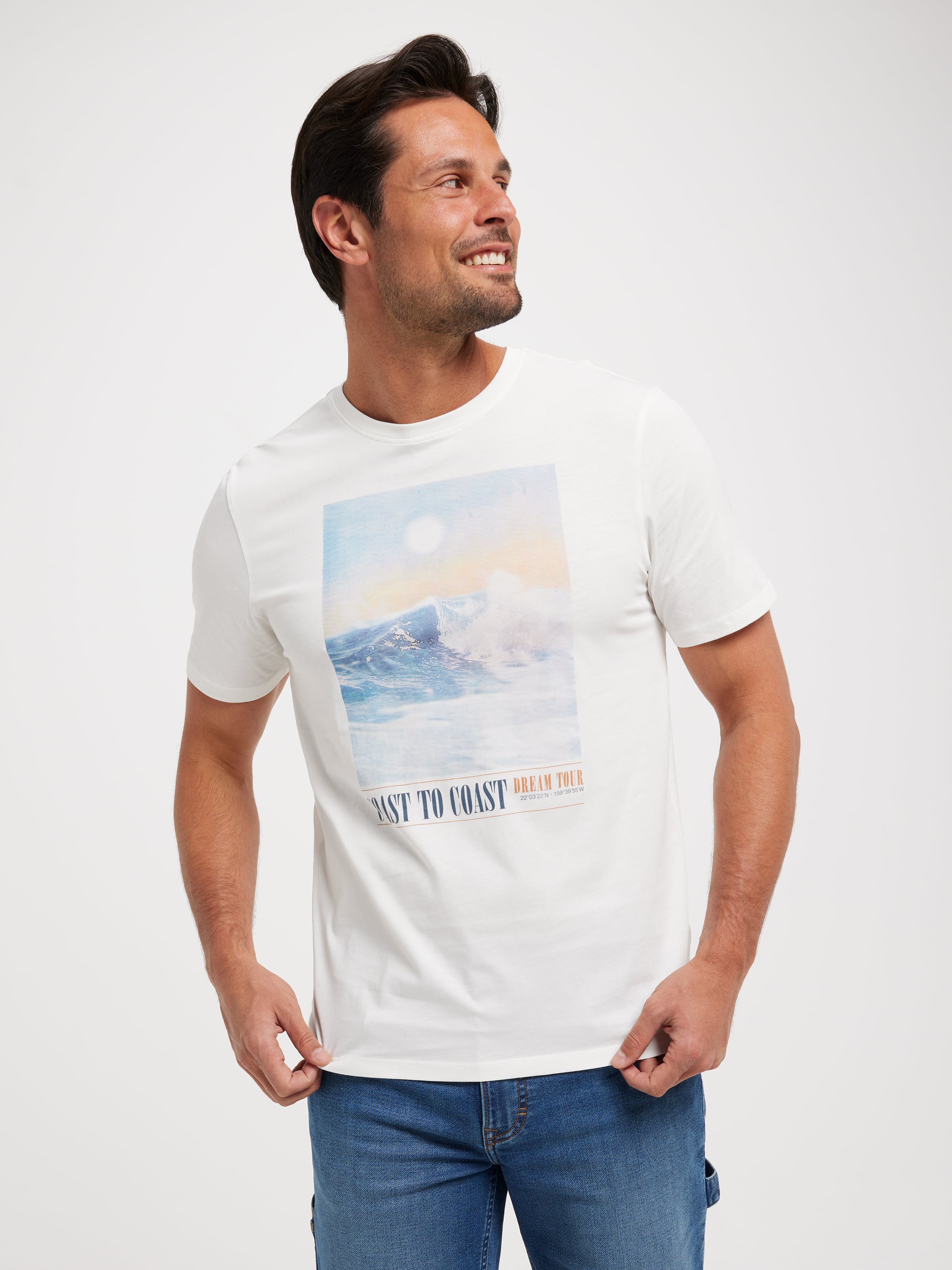 Short Sleeve Tonal Block Sunset Tee