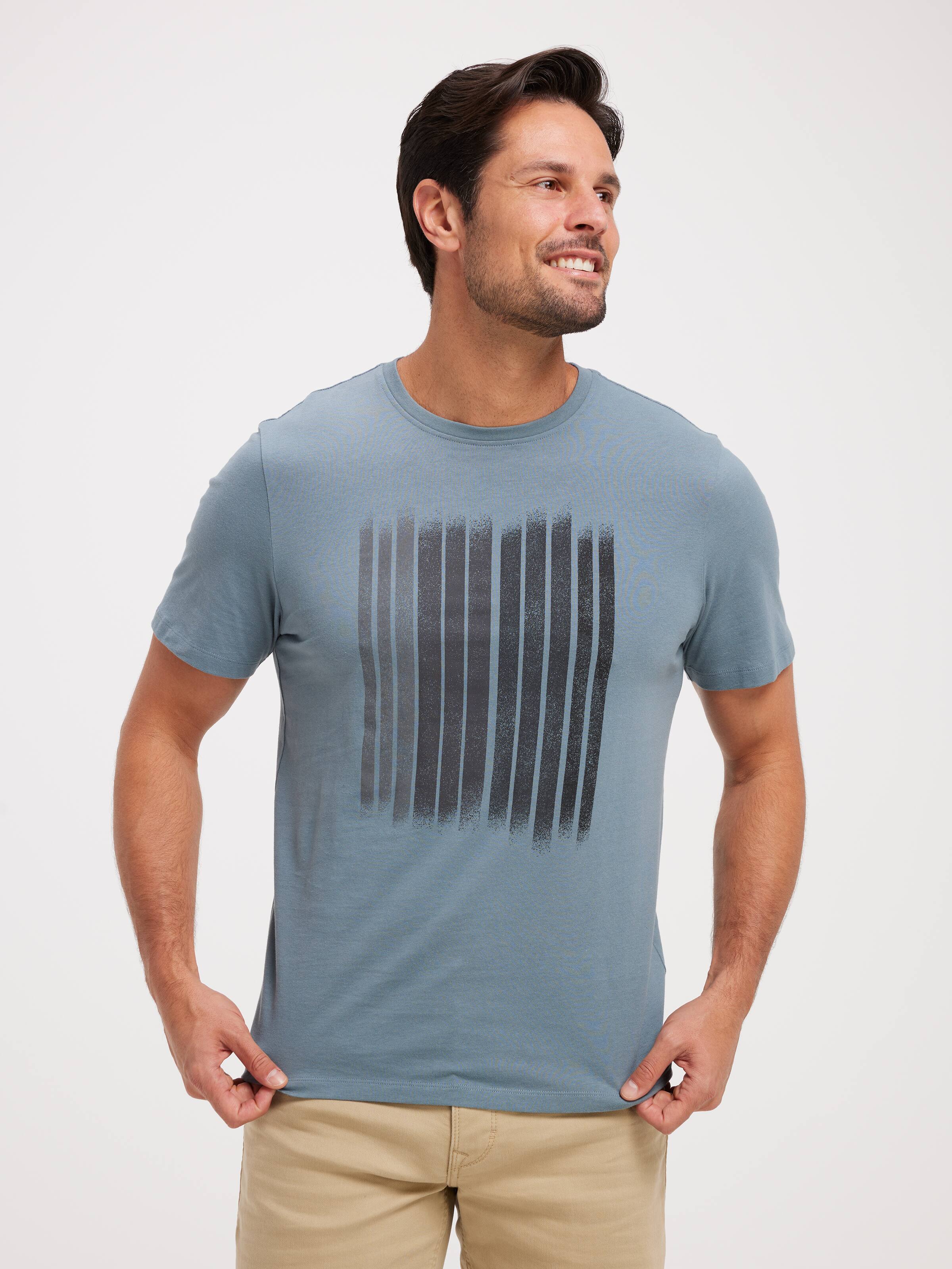 Short Sleeve Abstract Vertical Tee