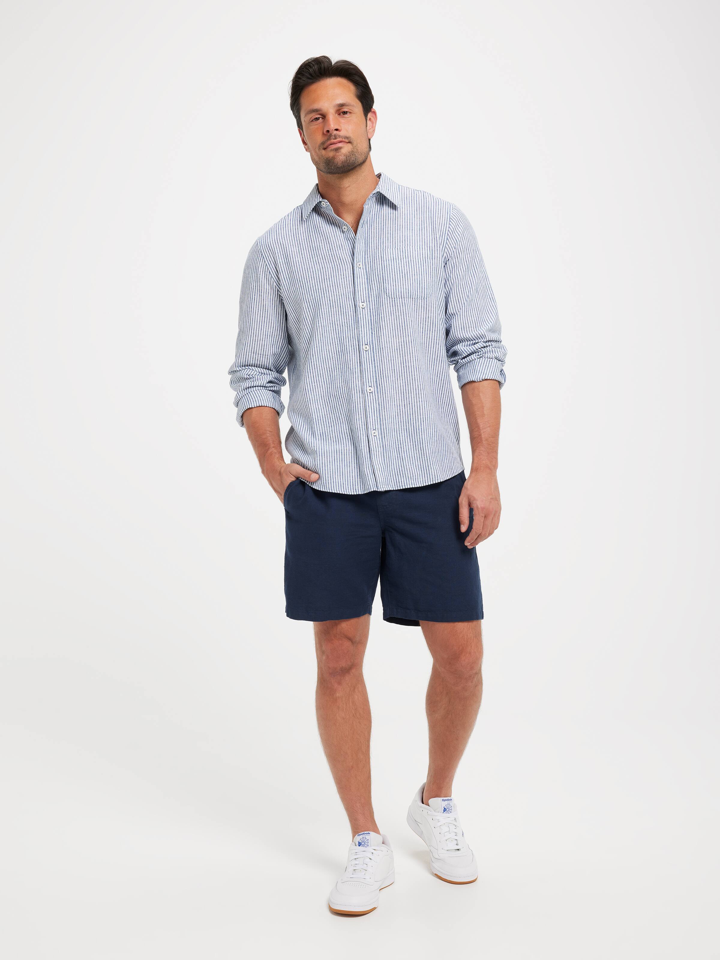 Regular Linen Stripe Shirt