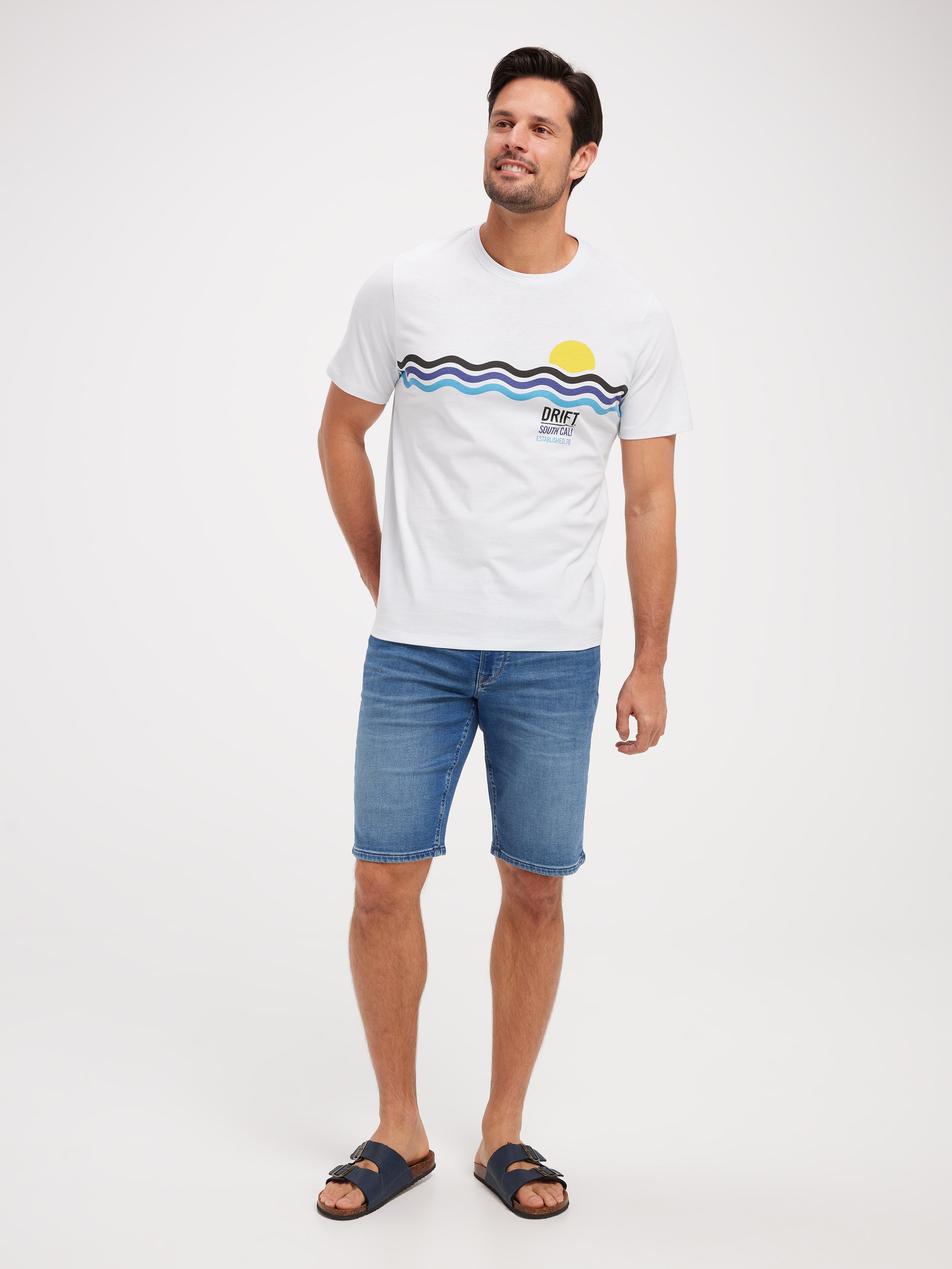 Short Sleeve Chest Stripe Graphic Tee