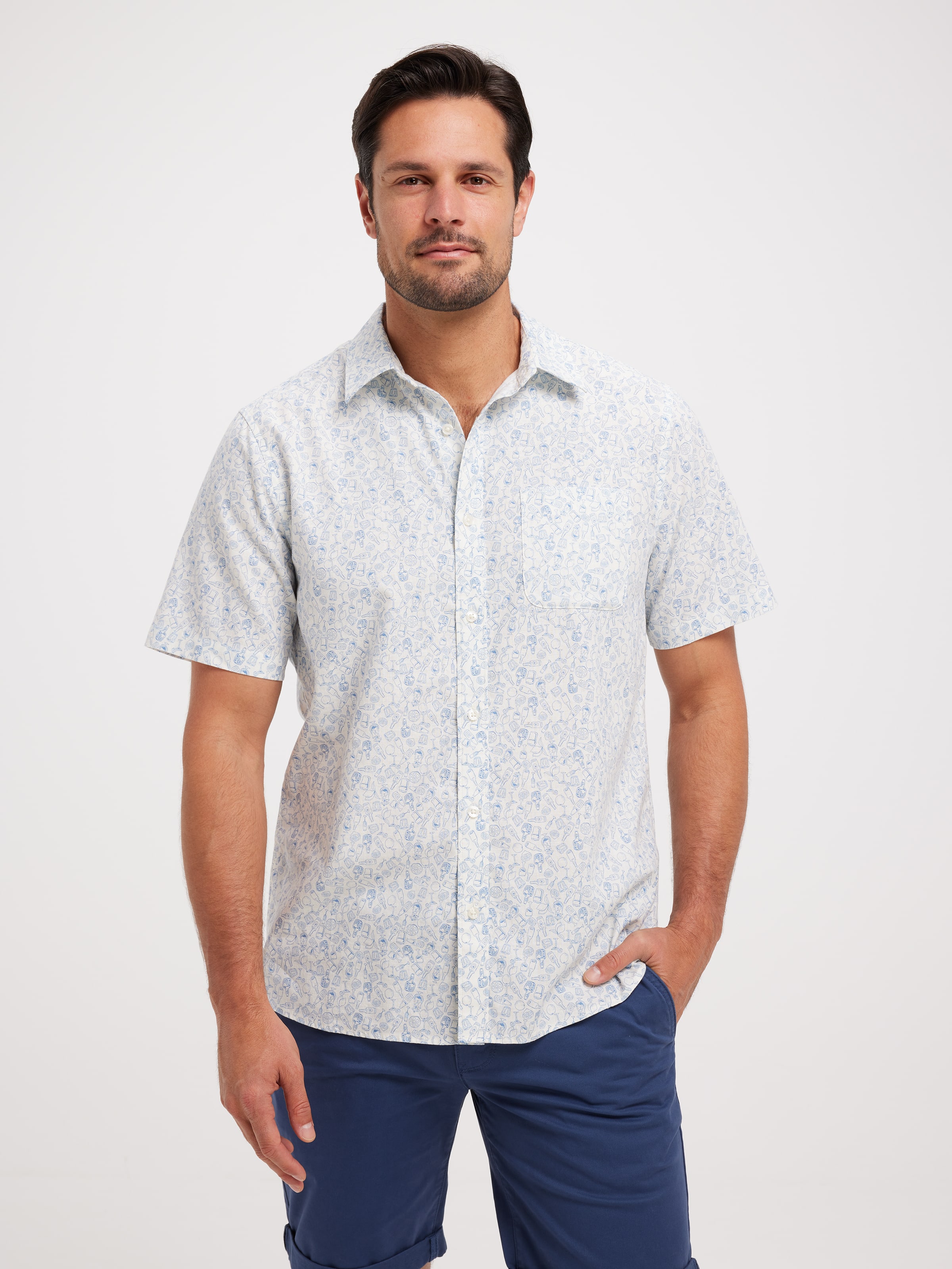 Short Sleeve Linen Blend Vacation Icon