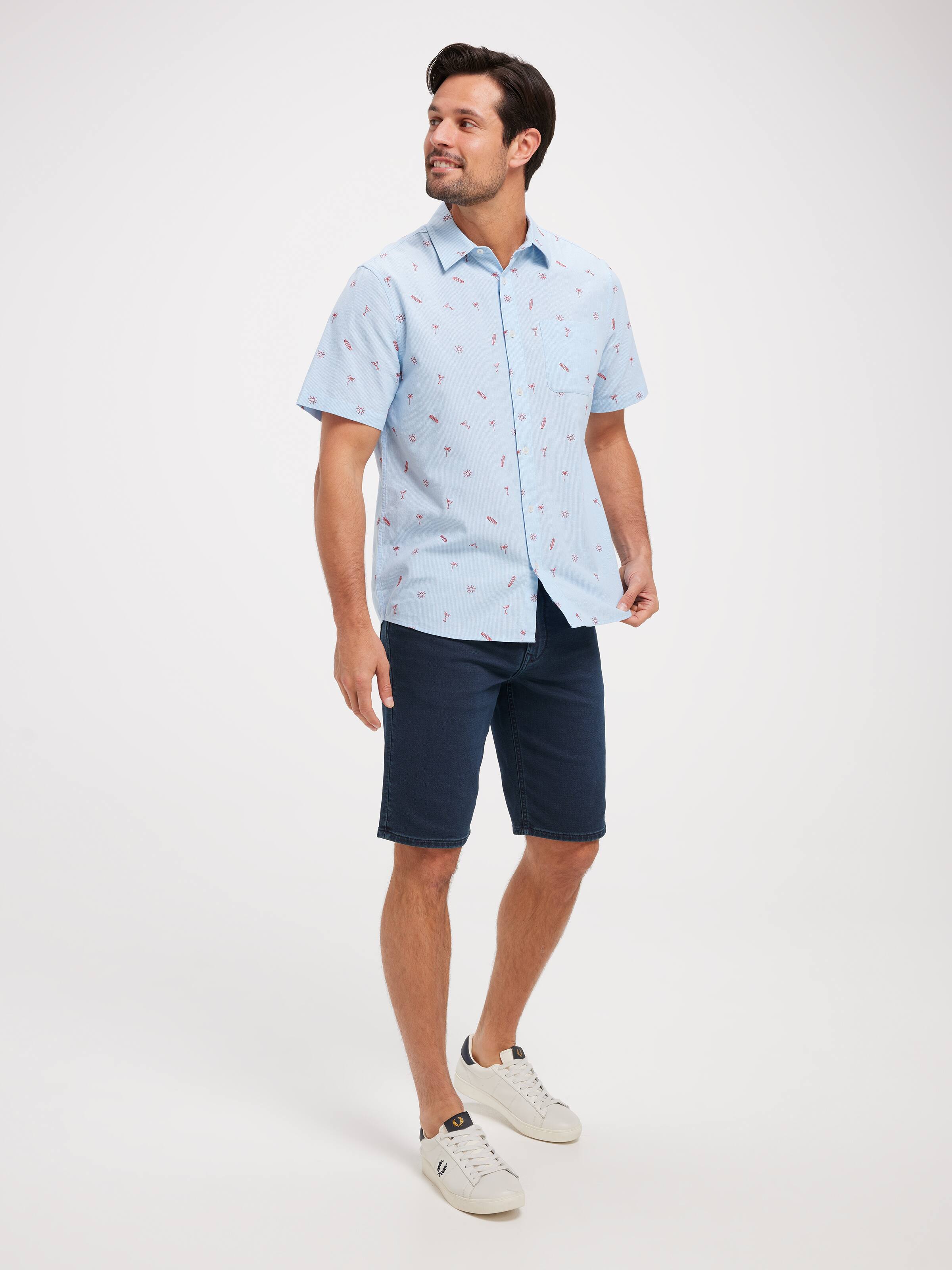 Short Sleeve Stripe Icon Crab Tee