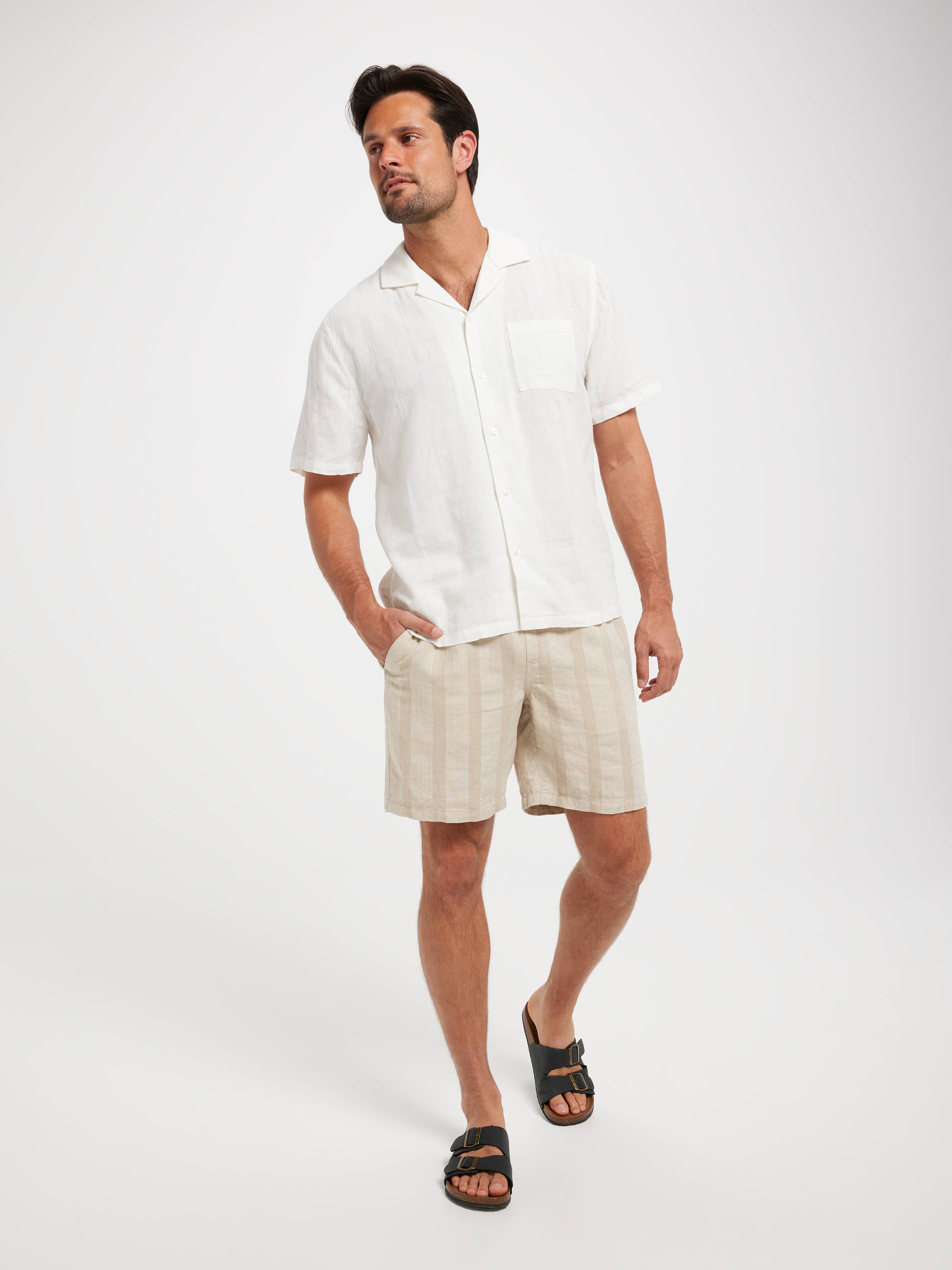 Linen Blend Revere Dobby Shirt