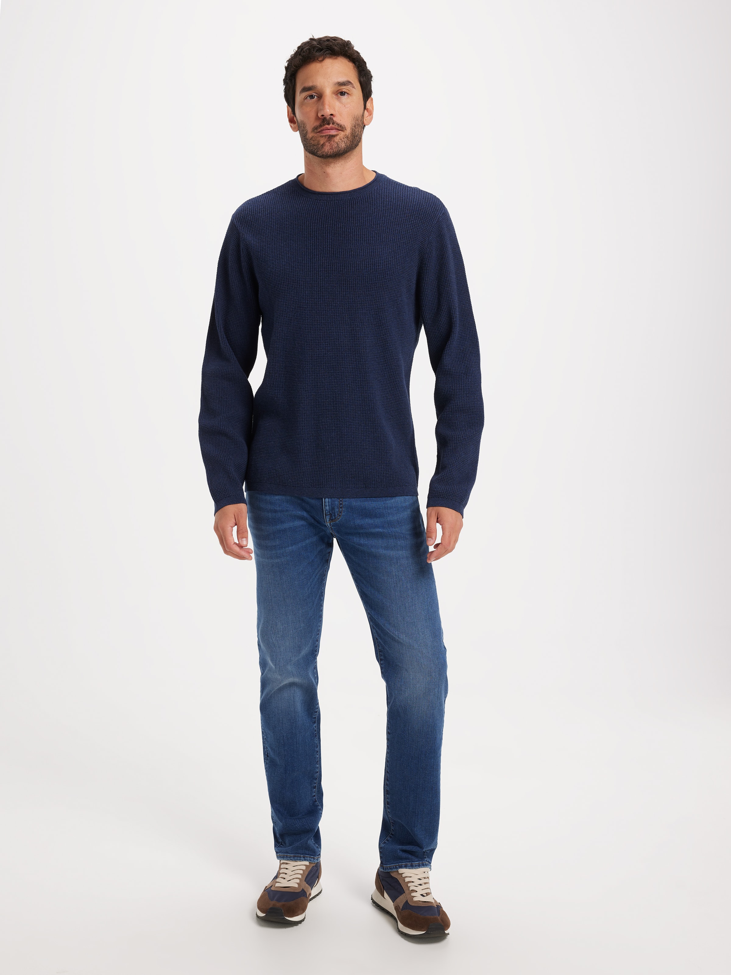 Mini Waffle Crew Knit