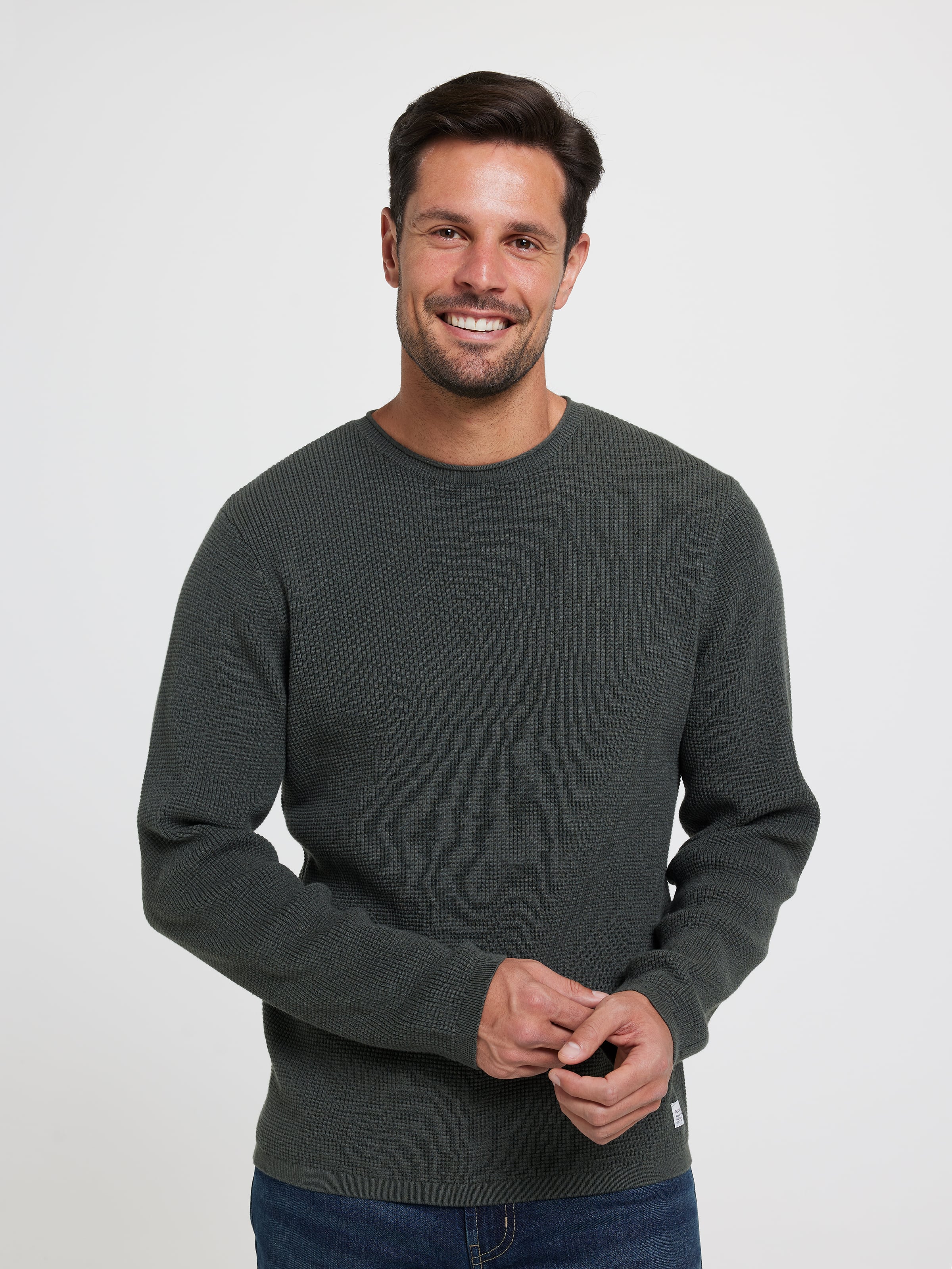 Mini Waffle Crew Knit