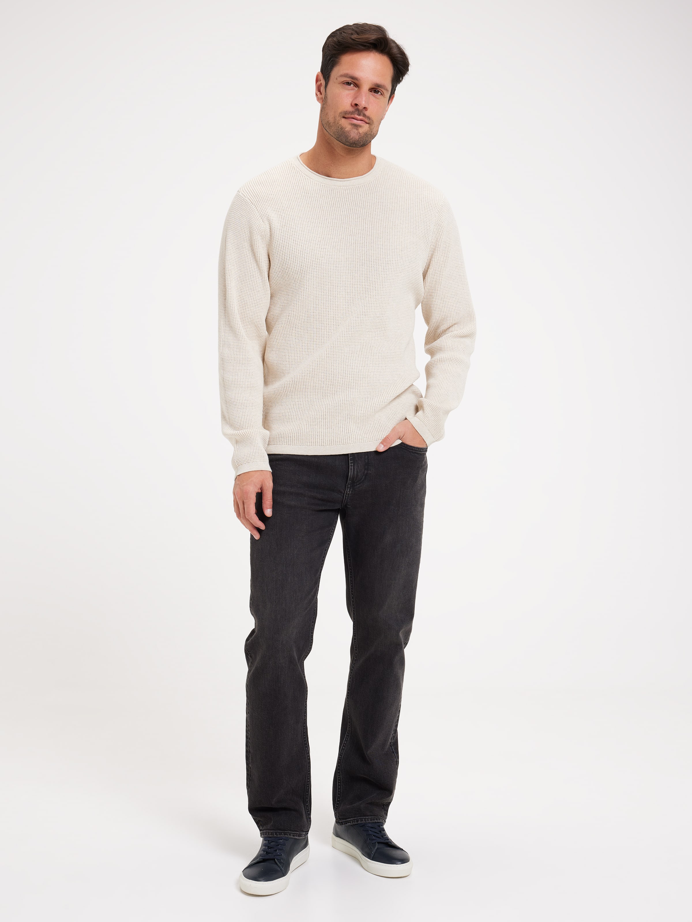 Mini Waffle Crew Knit