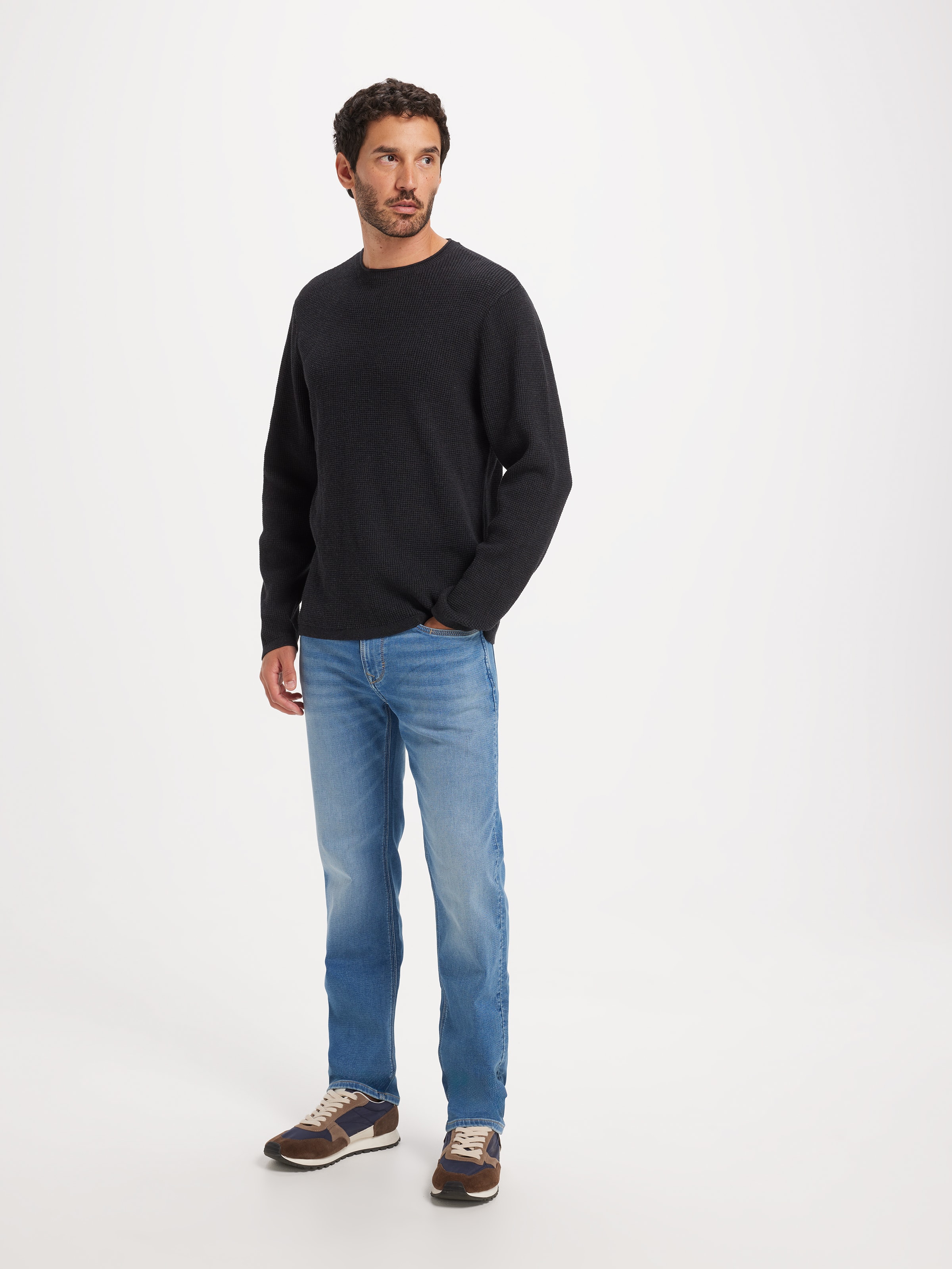 Mini Waffle Crew Knit