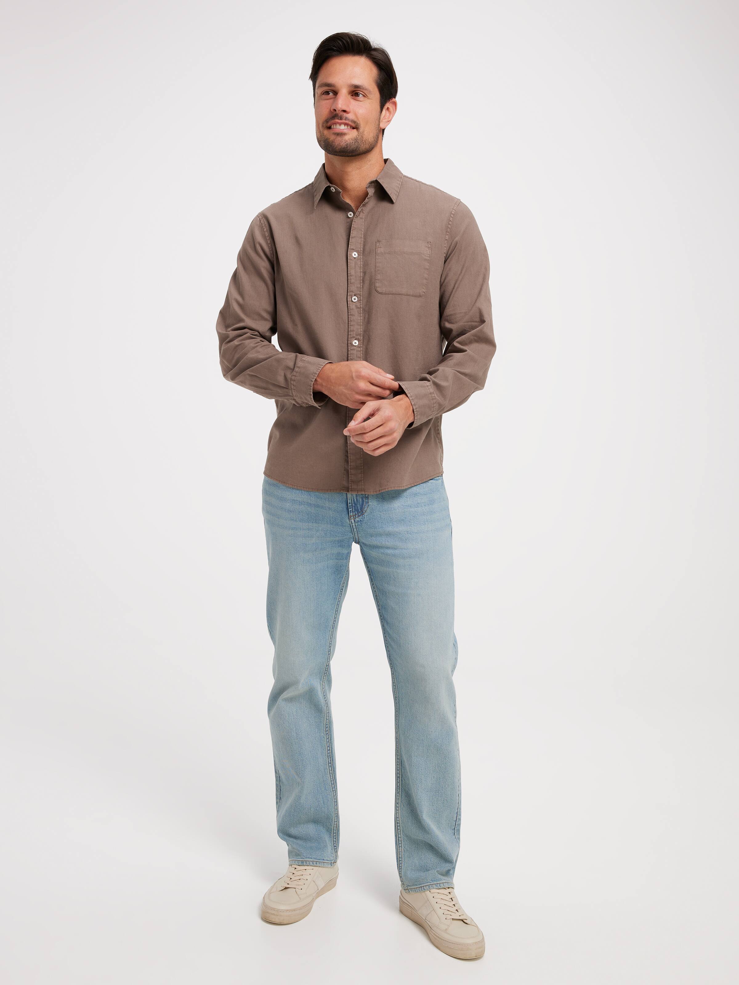Long Sleeve Linen Blend Vintage Shirt
