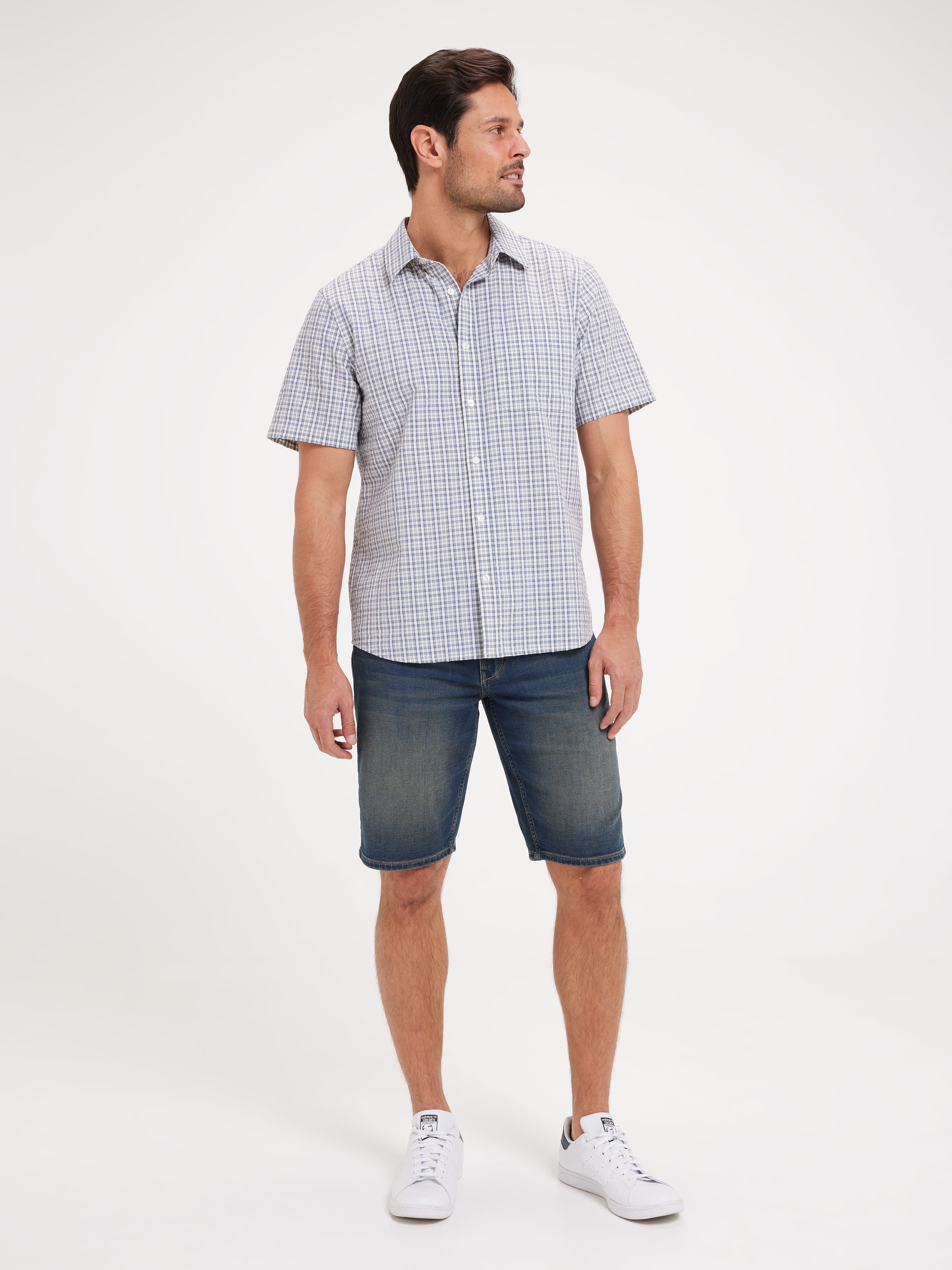 Short Sleeve Relaxed Seersucker Shirt