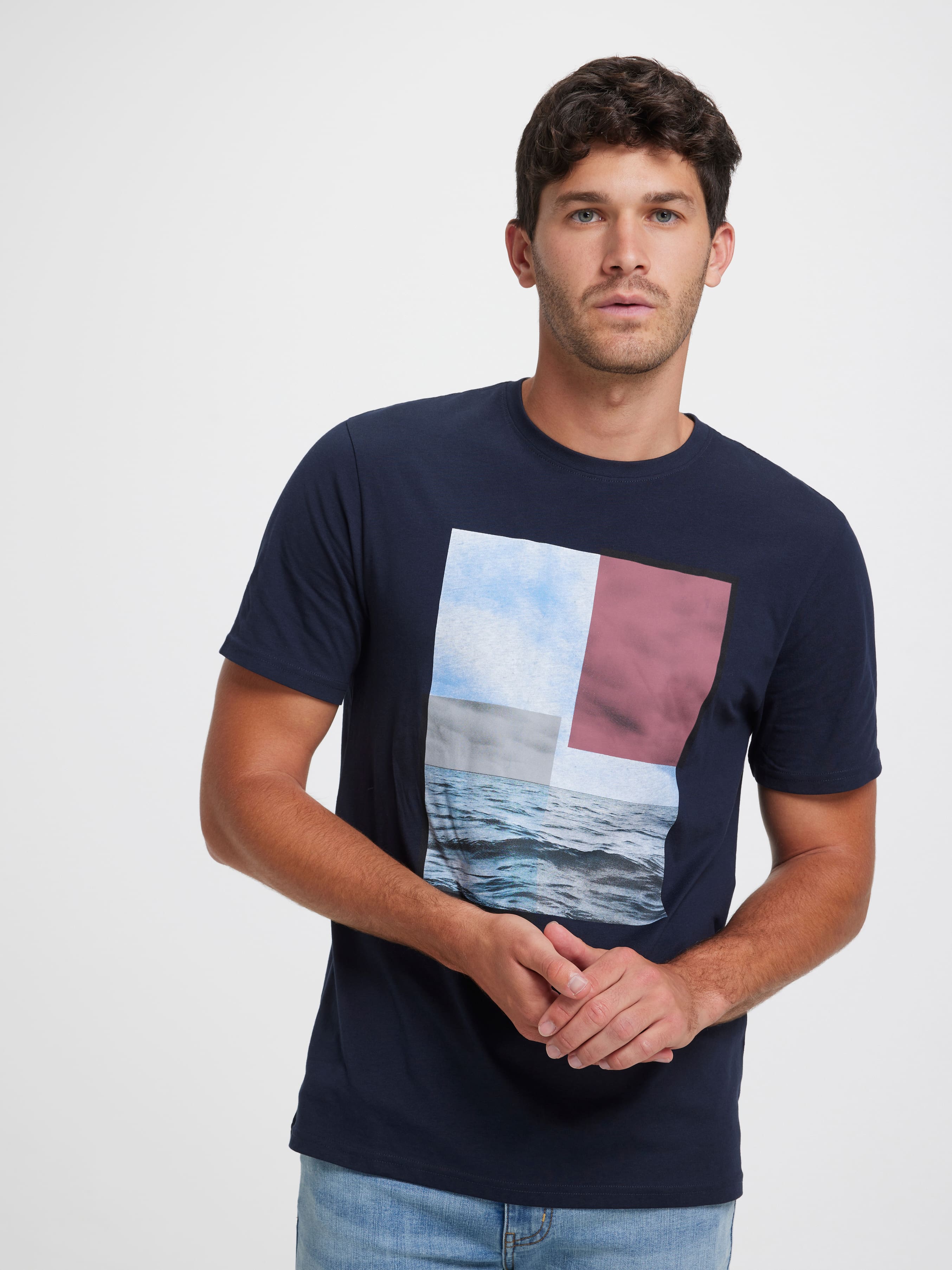 Short Sleeve Tonal Block Shirt