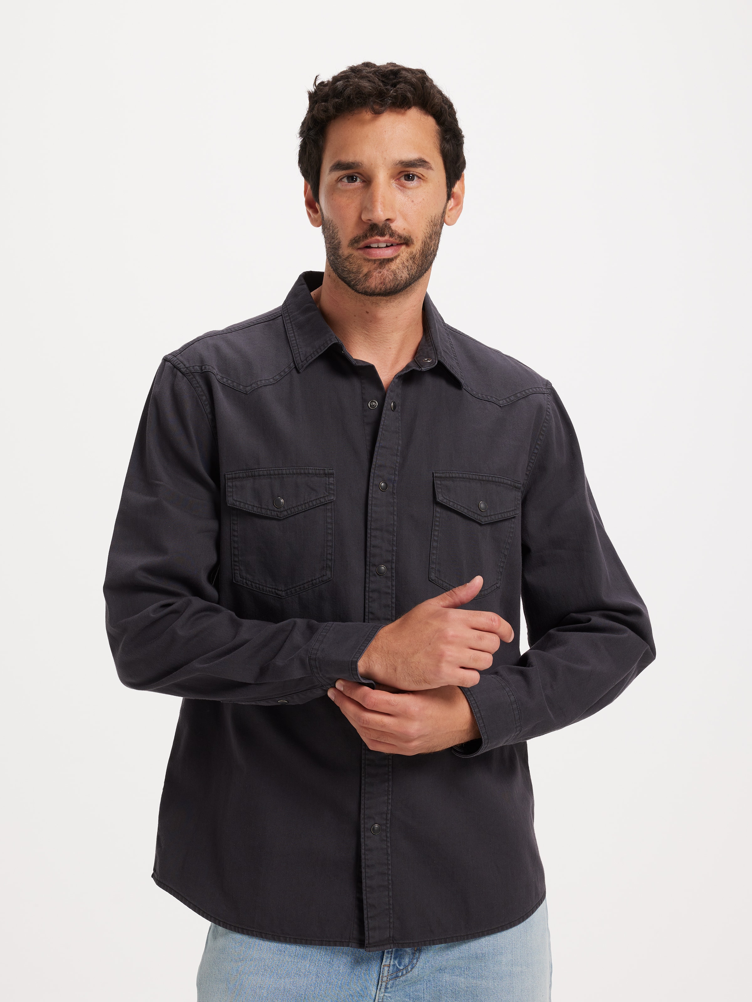 Long Sleeve Western Denim Shirt