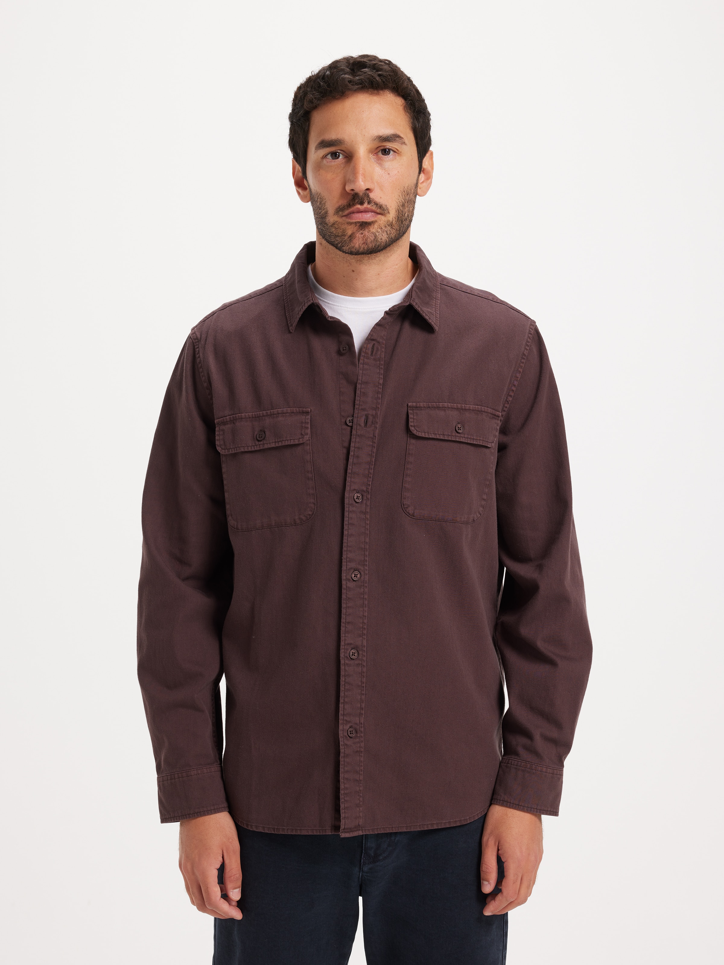 Twill Plain Overshirt