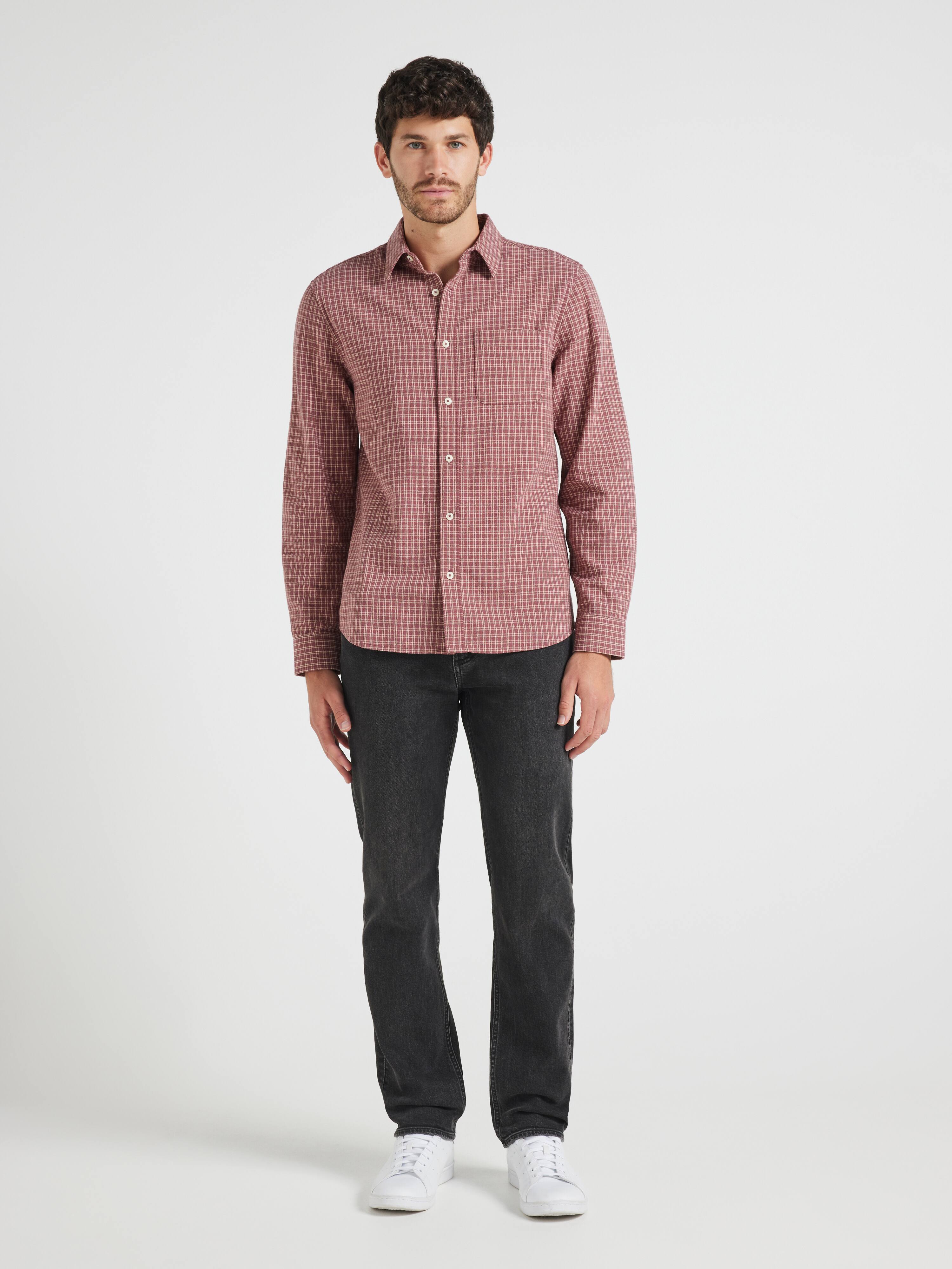 Long Sleeve Cotton Prep Check Shirt