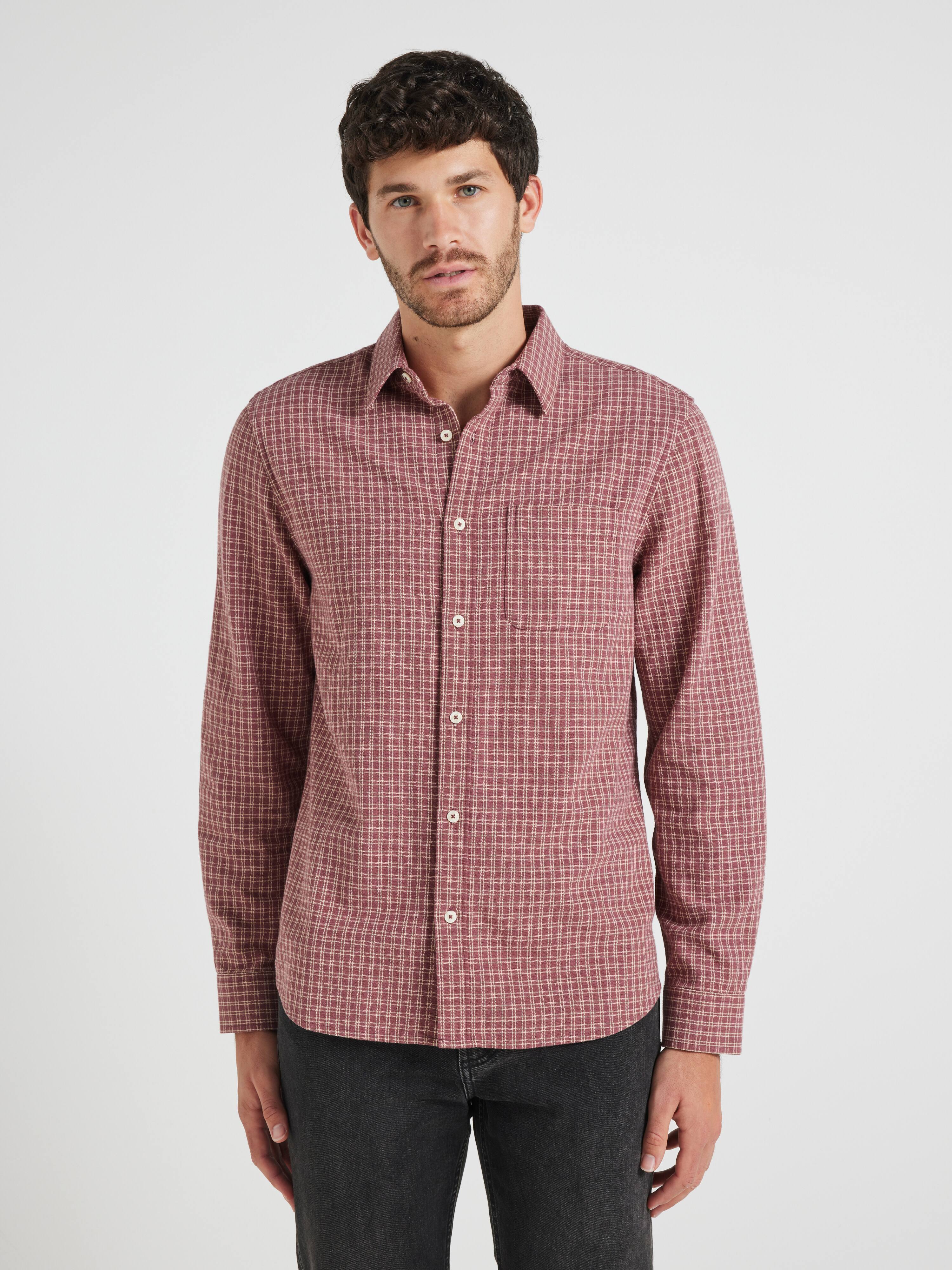 Long Sleeve Cotton Prep Check Shirt