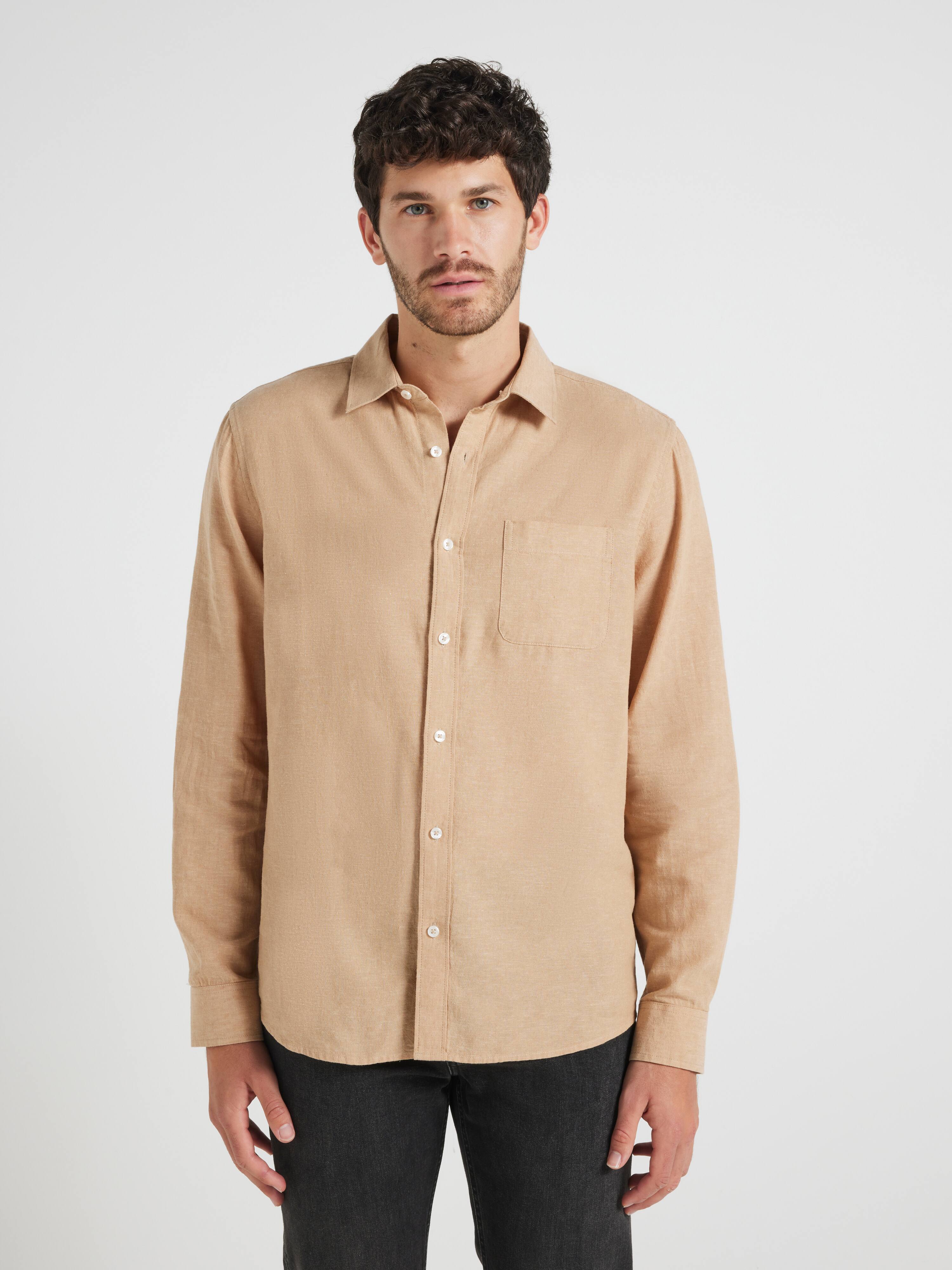 Long Sleeve Linen Blend Vintage Shirt