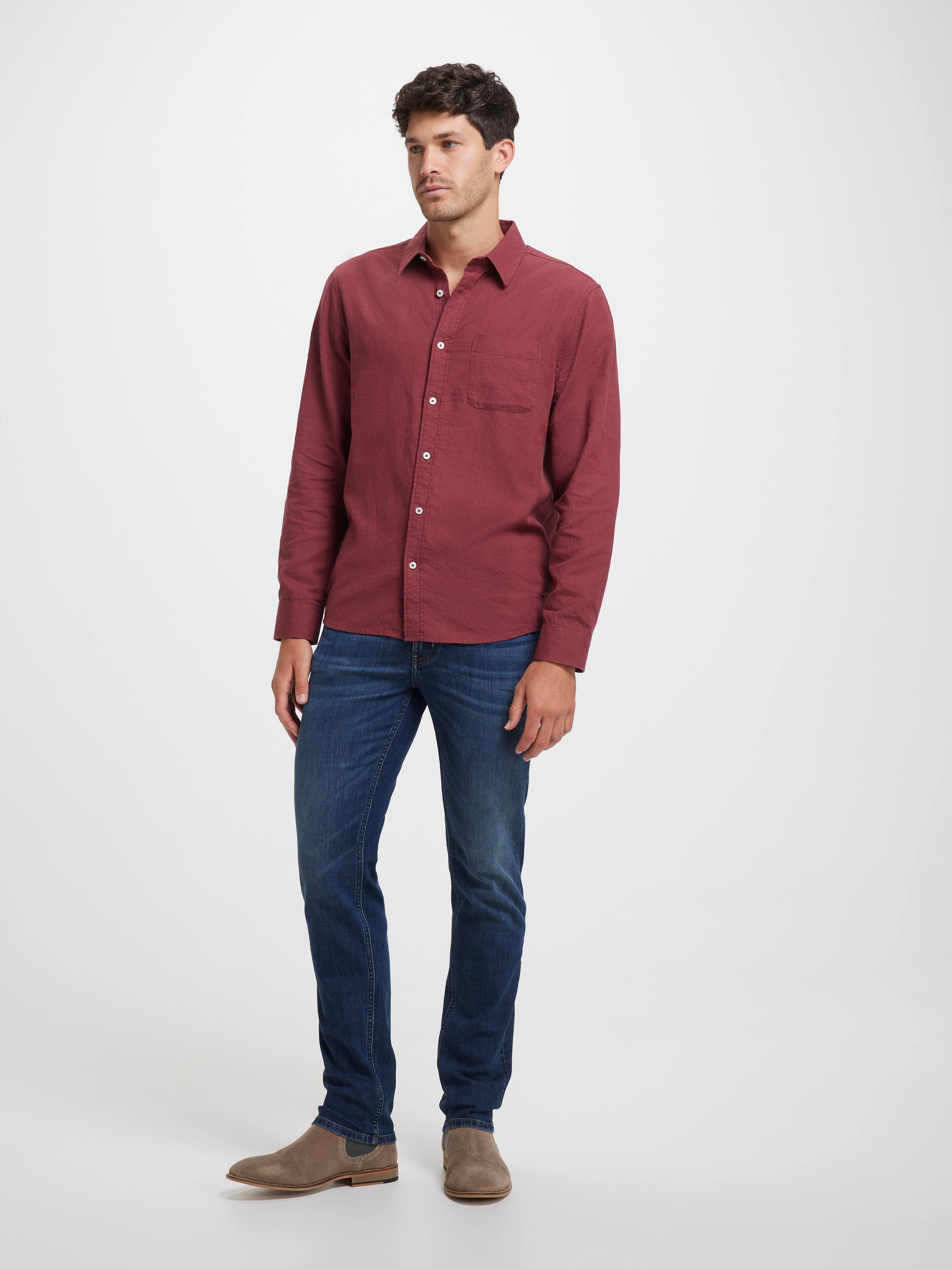 Long Sleeve Linen Blend Shirt