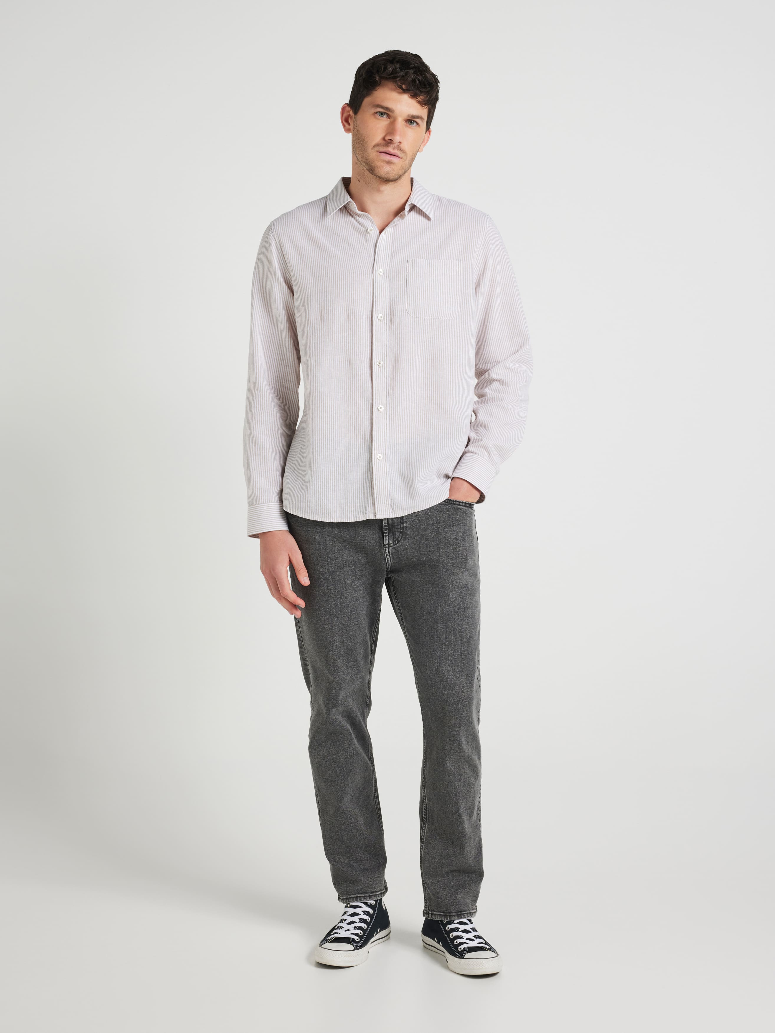 Linen Blend Stripe Shirt
