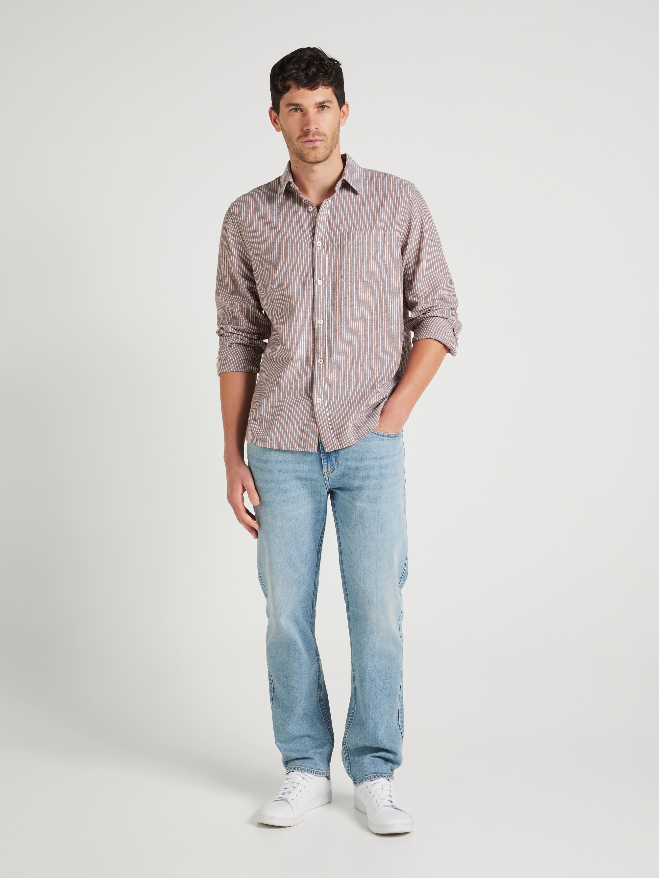 Linen Blend Stripe Shirt