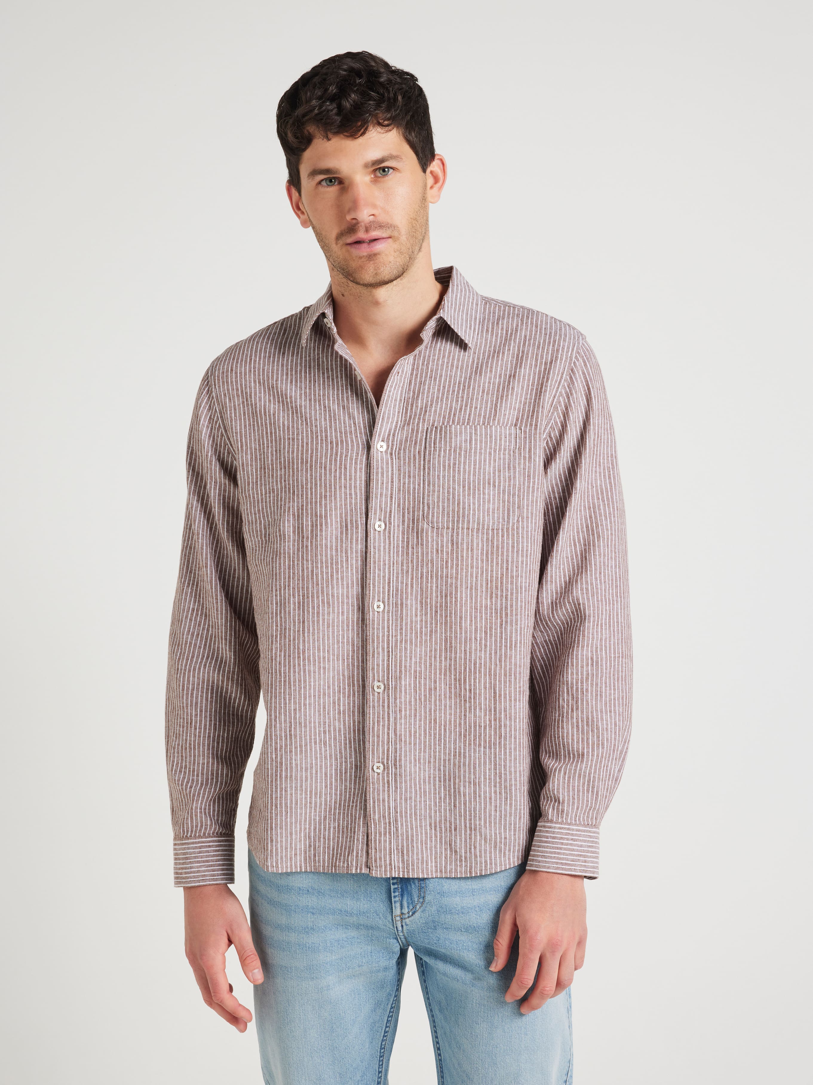 Linen Blend Stripe Shirt