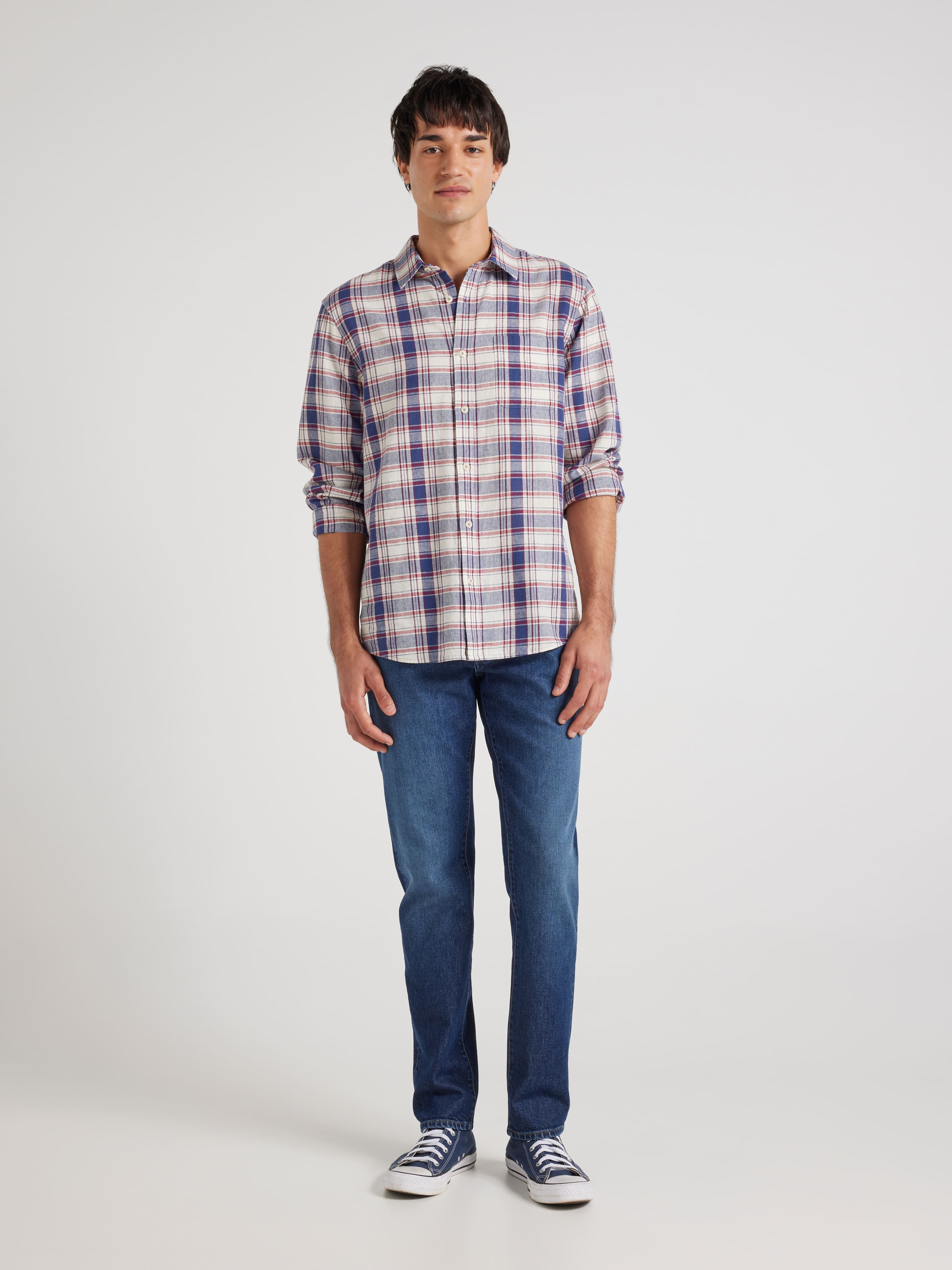 Linen Blend Check Shirt