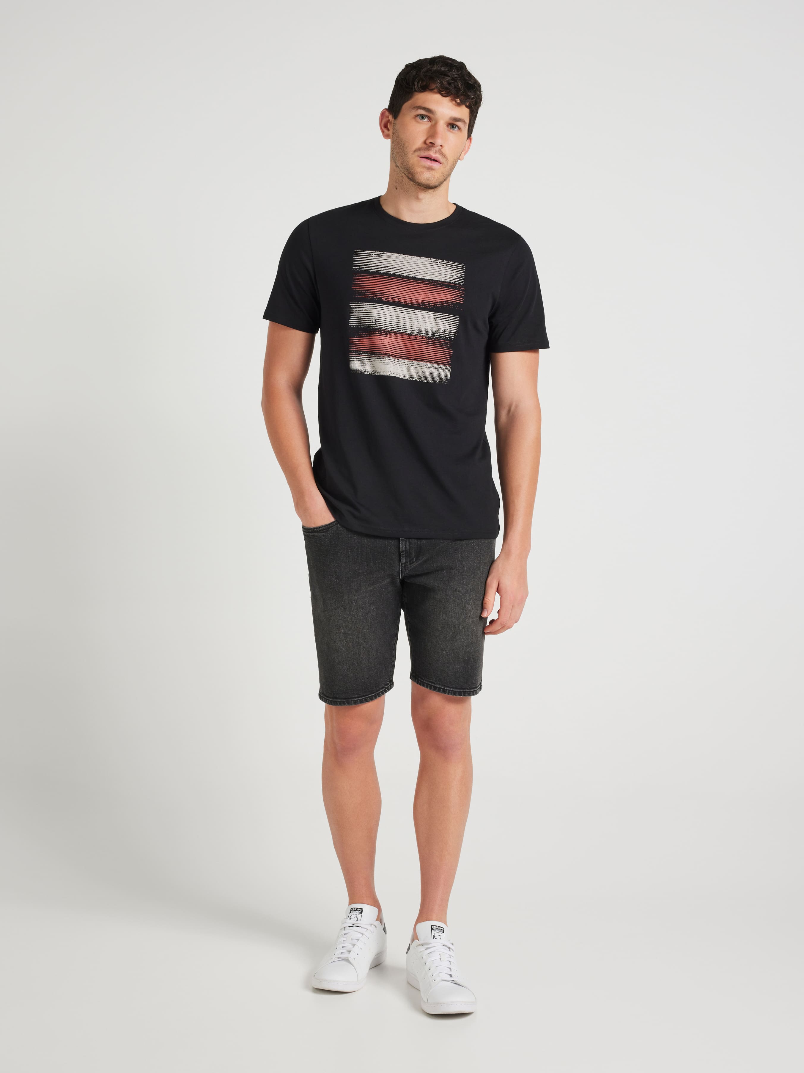 Short Sleeve Tonal Block Tee